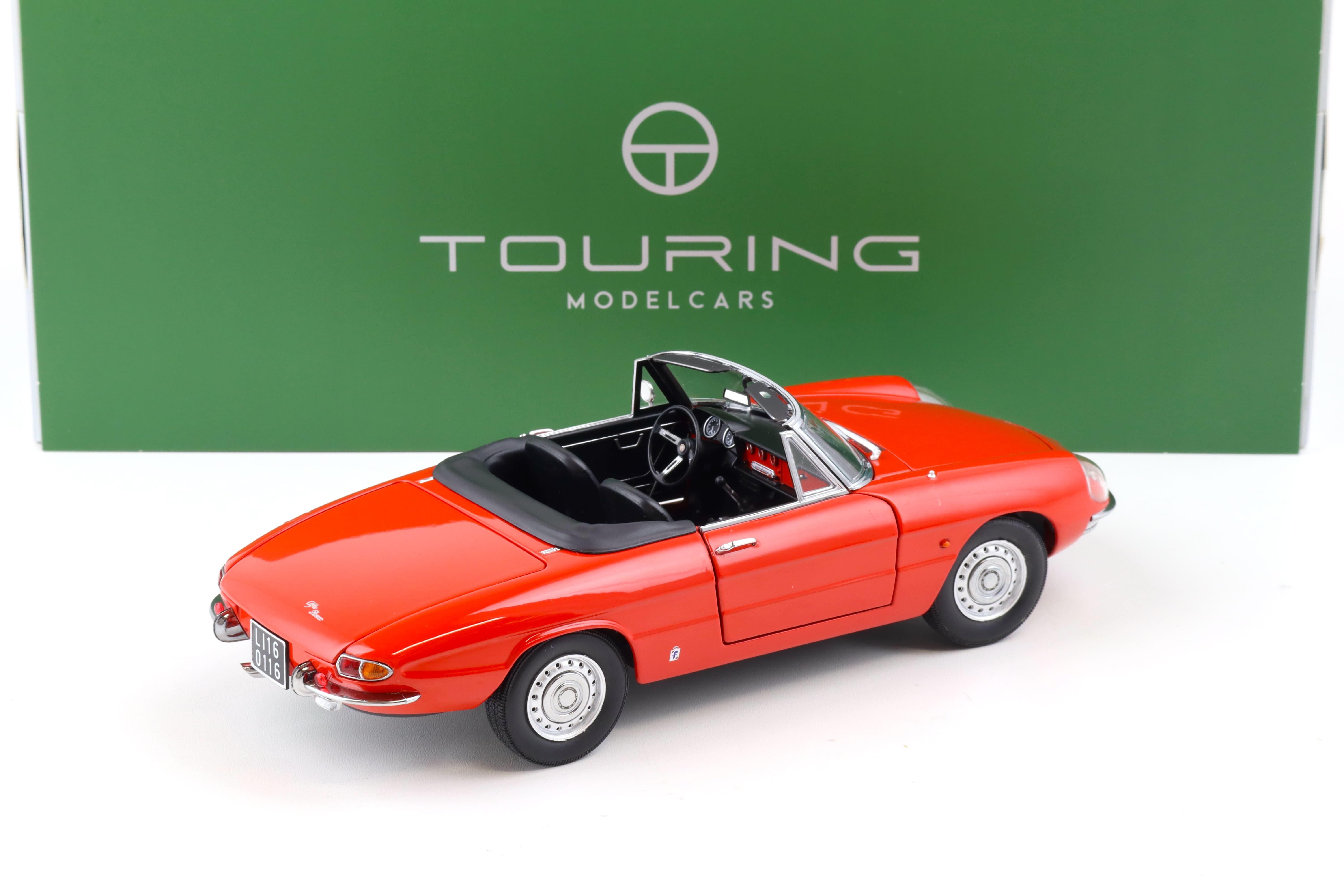 1:18 Touring Modelcars Alfa Romeo 1600 Duetto Spider 1966 red with Top diecast/ openings