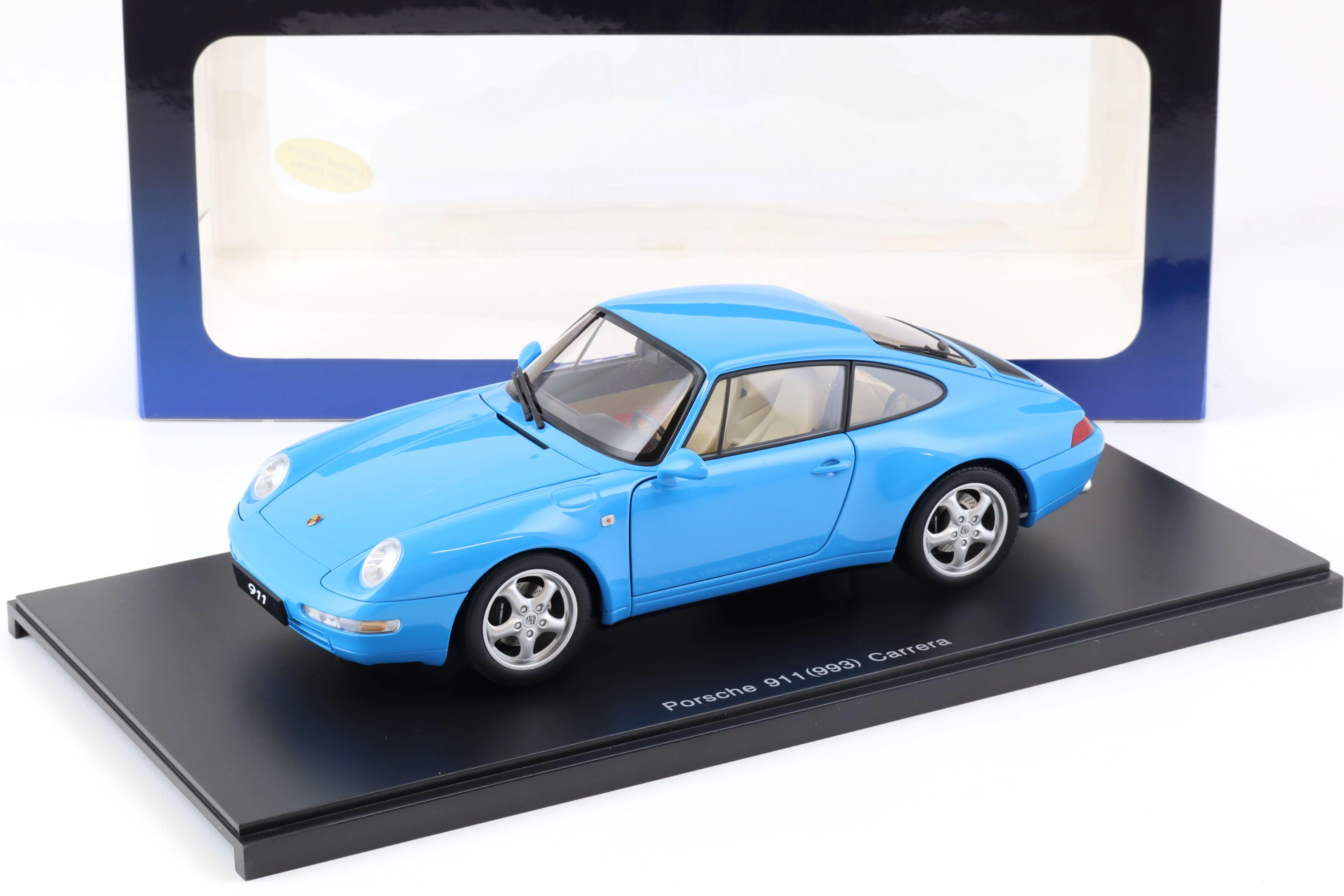 1:18 AUTOart Porsche 911 (993) Carrera Coupe 1995 Riviera blue 