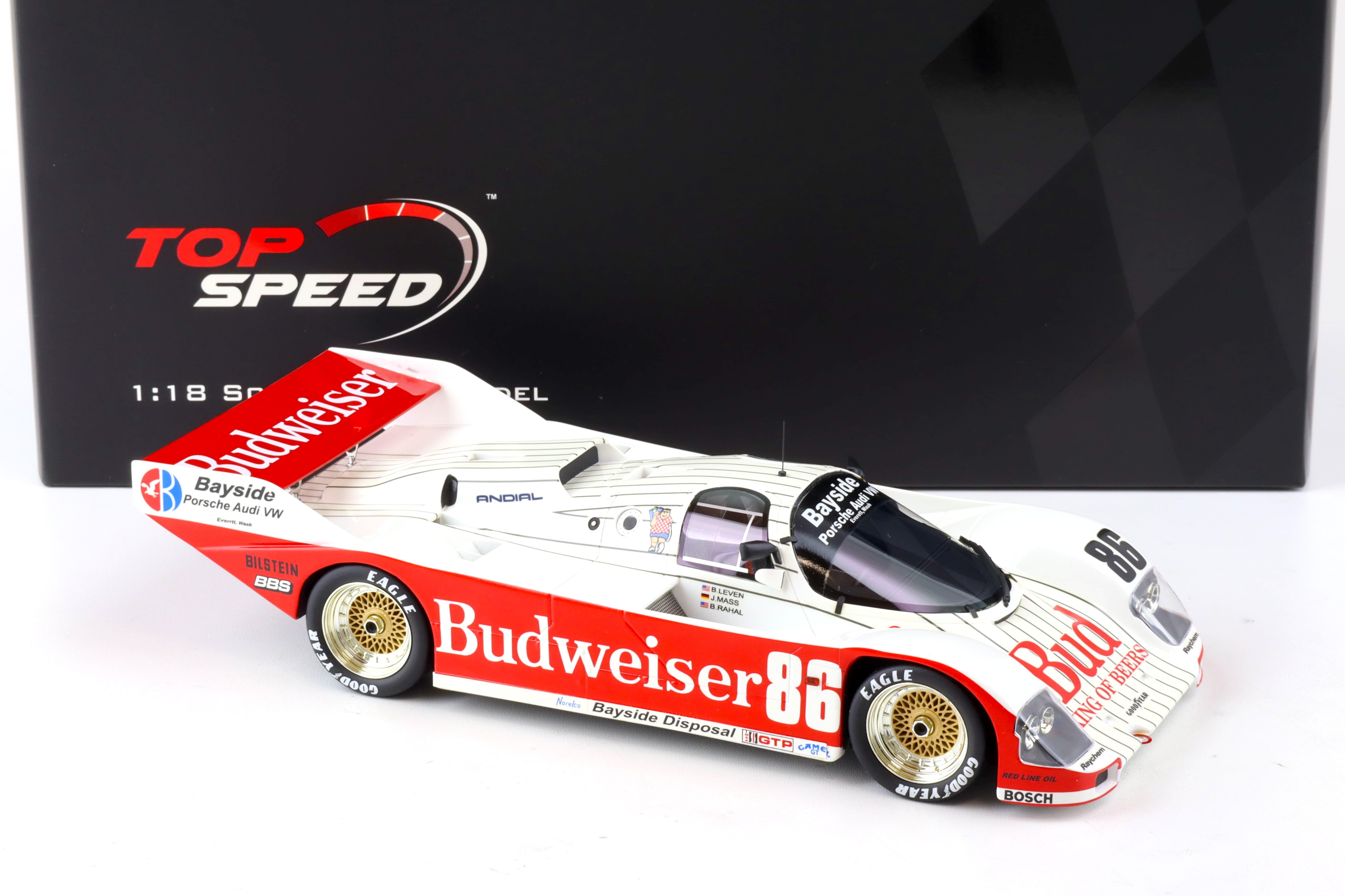 1:18 Top Speed Porsche 962 #86 Bayside Disposal Racing 1987 Sebring 12h Winner TS0332