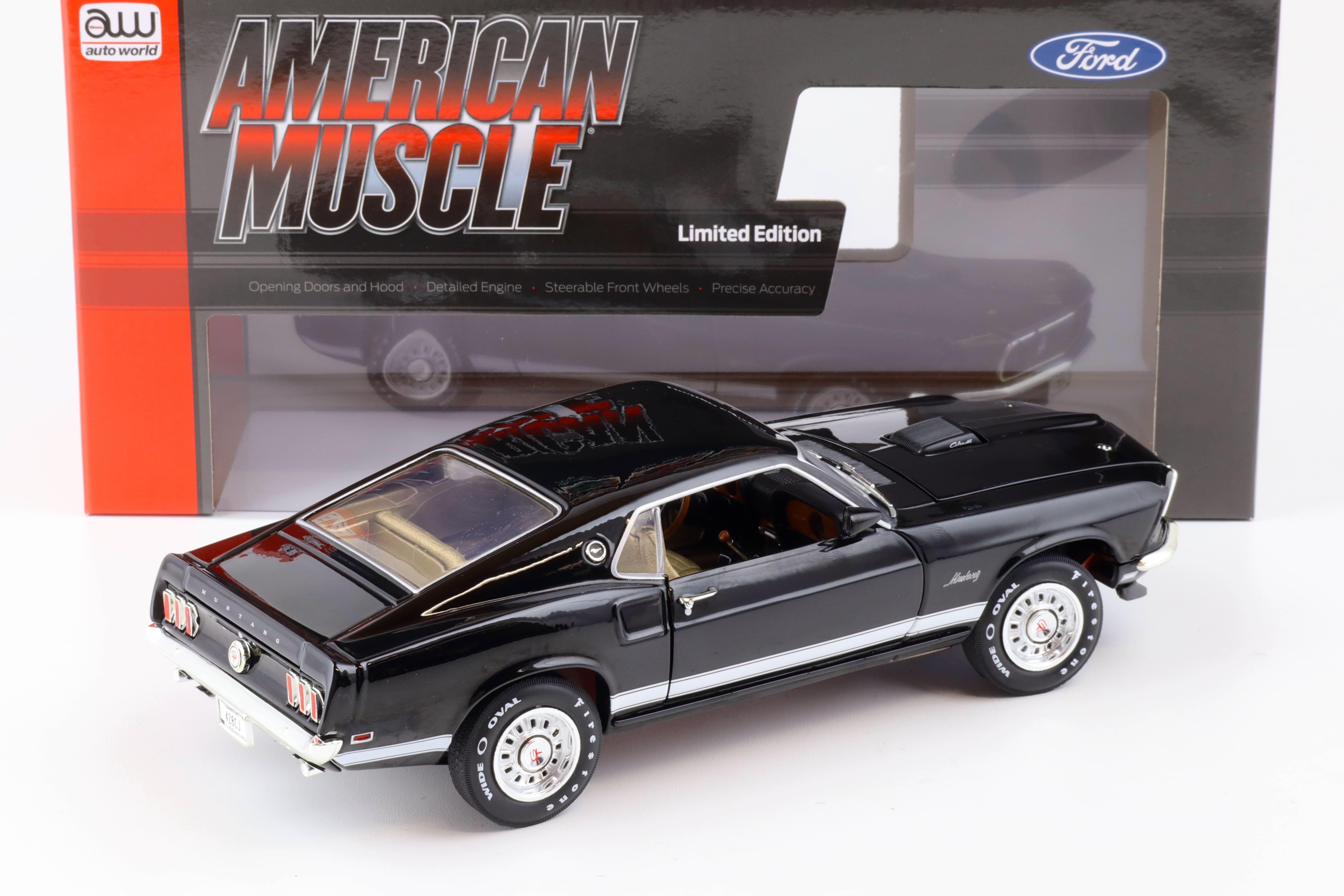 1:18 Auto World 1969 Ford Mustang GT 2+2 Coupe Raven black