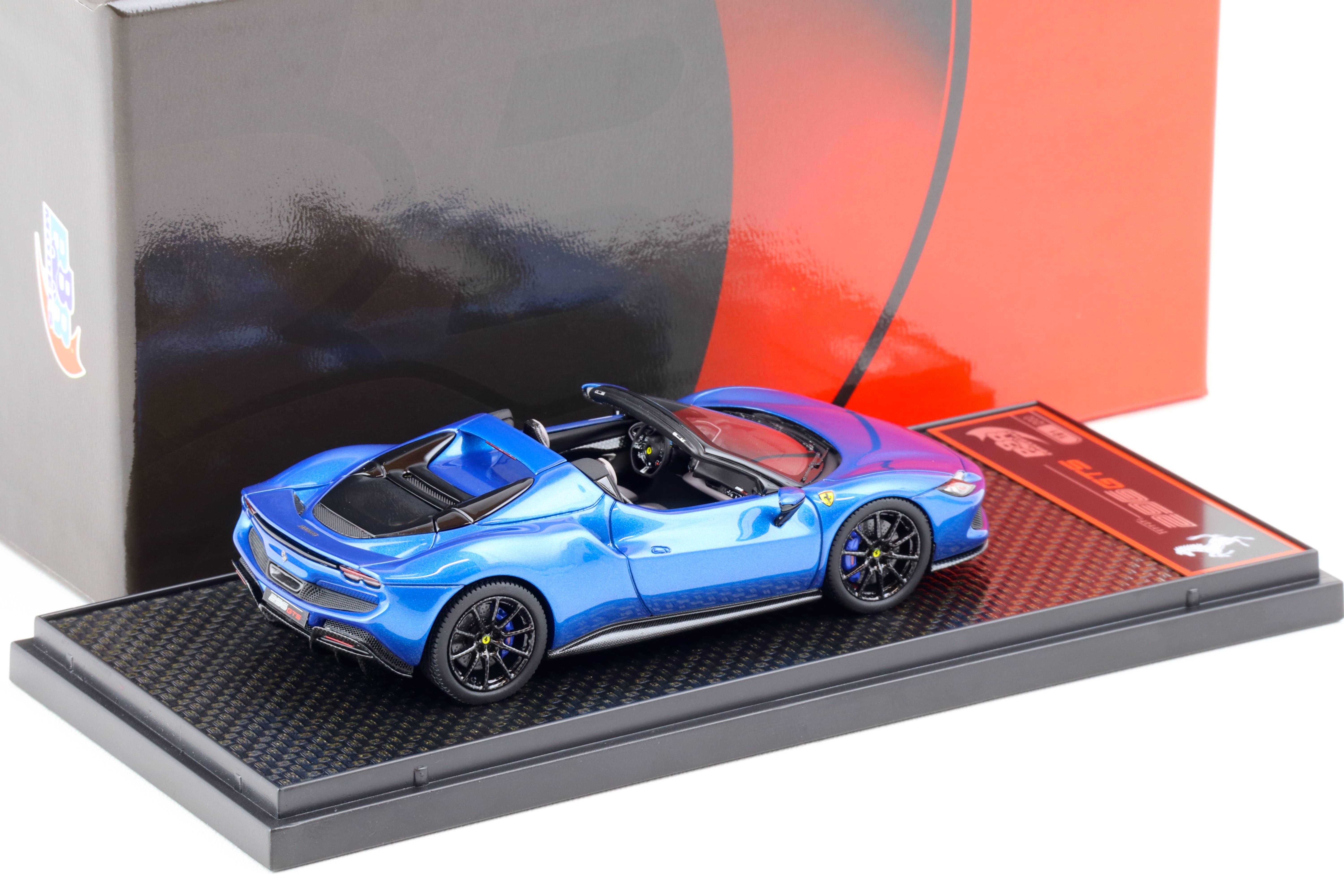 1:43 BBR Ferrari 296 GTS Spider Blu Corsa blue metallic/ Carbon wheels - Limited 200 pcs.