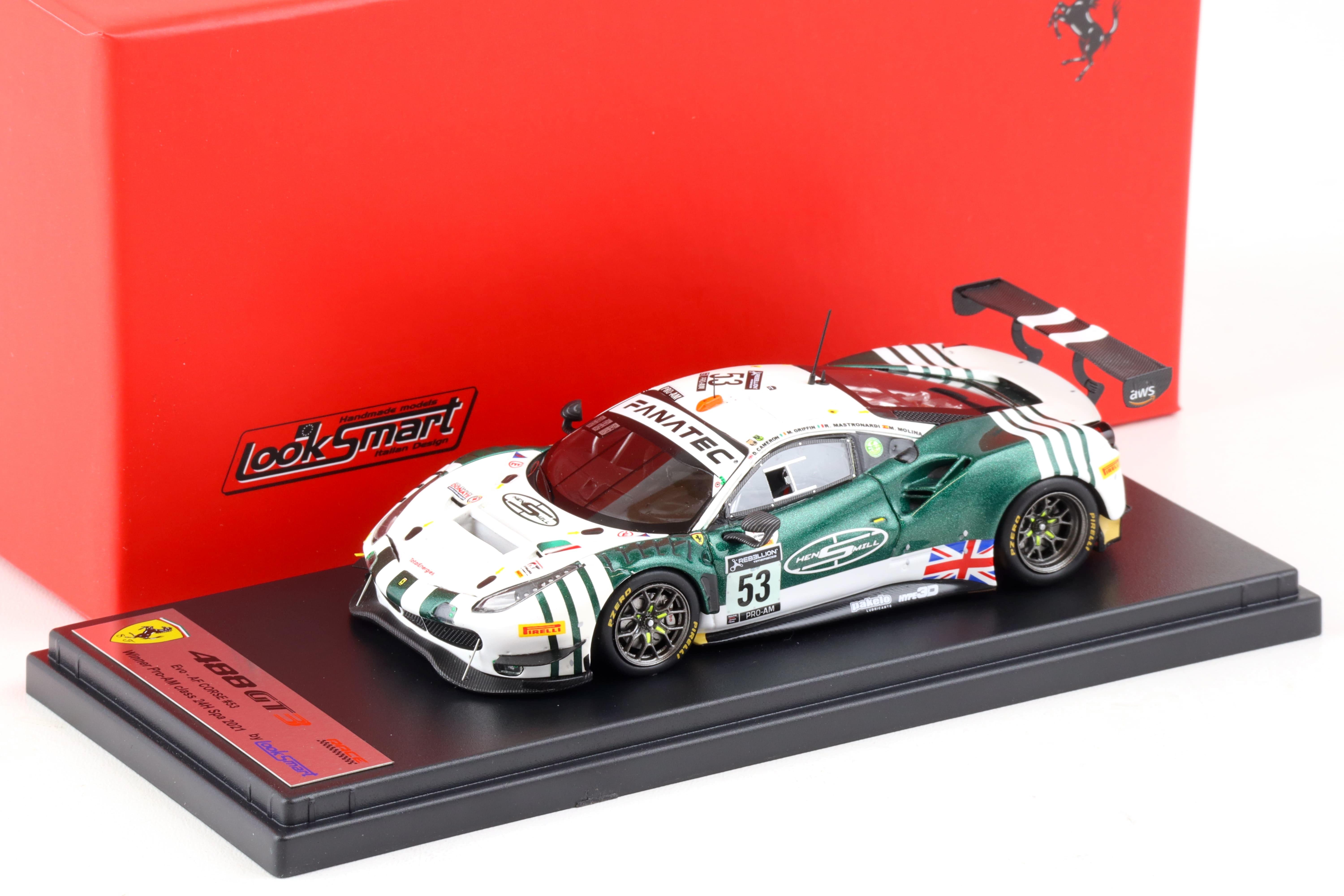 1:43 LookSmart Ferrari 488 GT3 Evo #53 AF CORSE Winner Pro-AM 24h Spa 2021 LSRC104