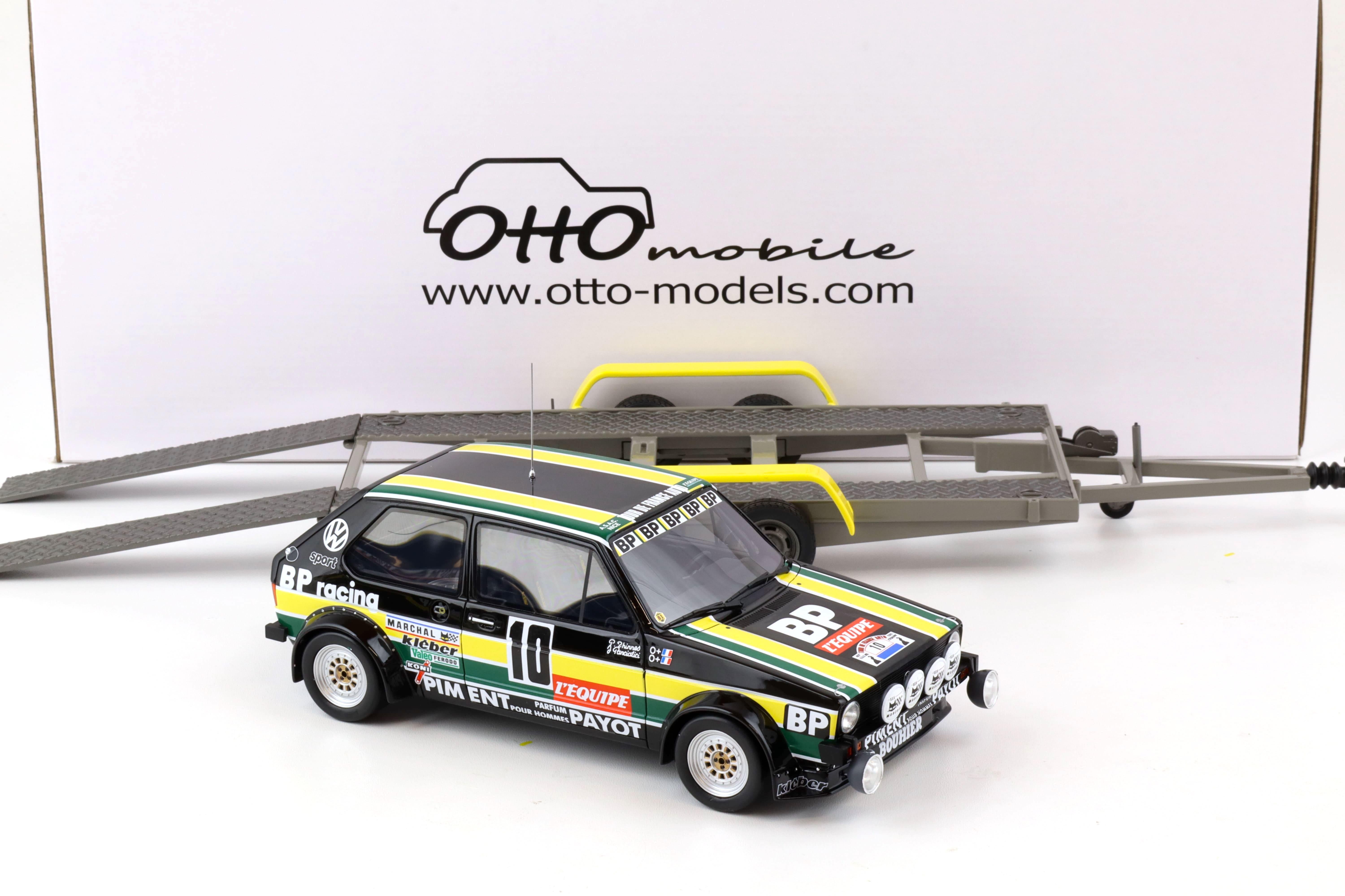 1:18 OTTO mobile OT353 VW Rallye Pack VW LT35 + Golf GTI MK1 GR.2 + Trailer