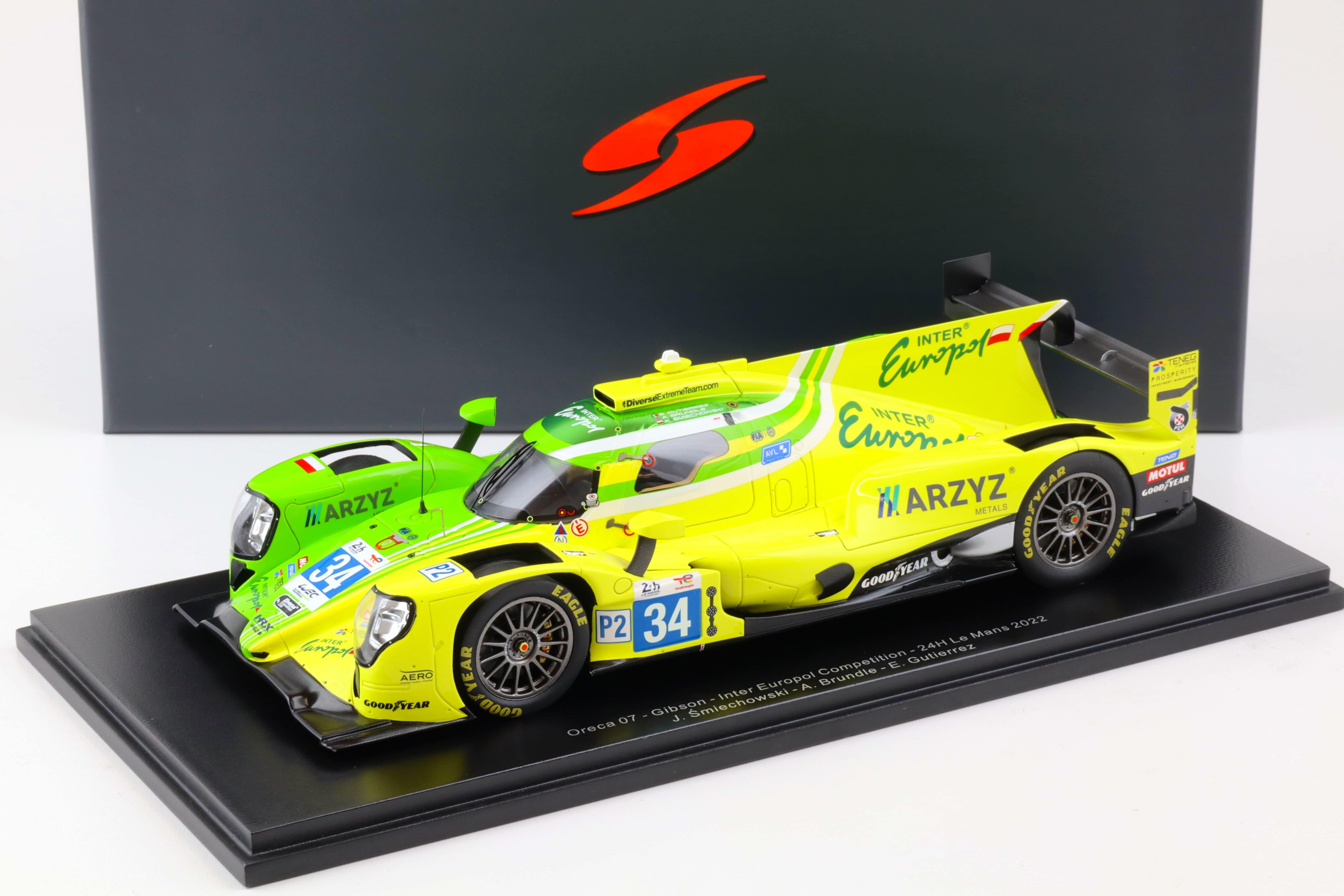 1:18 Spark Oreca 07 Gibson Inter Europol Competition 24h Le Mans 2022 #34 Smiechowski/Brundle/Gutierrez 