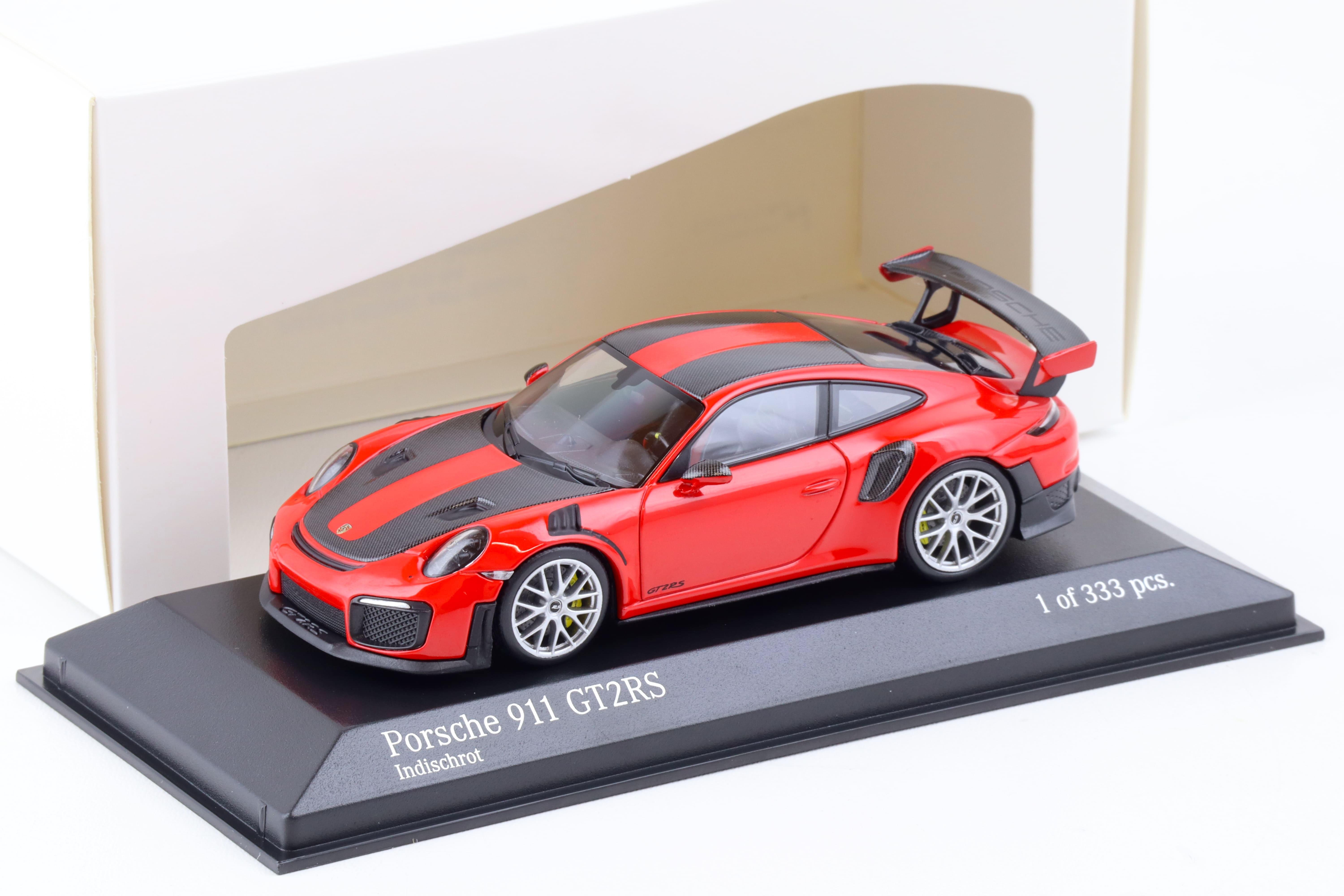 1:43 Minichamps Porsche 911 (991.2) GT2 RS Weissach Package 2018 Indisch red/ silver wheels