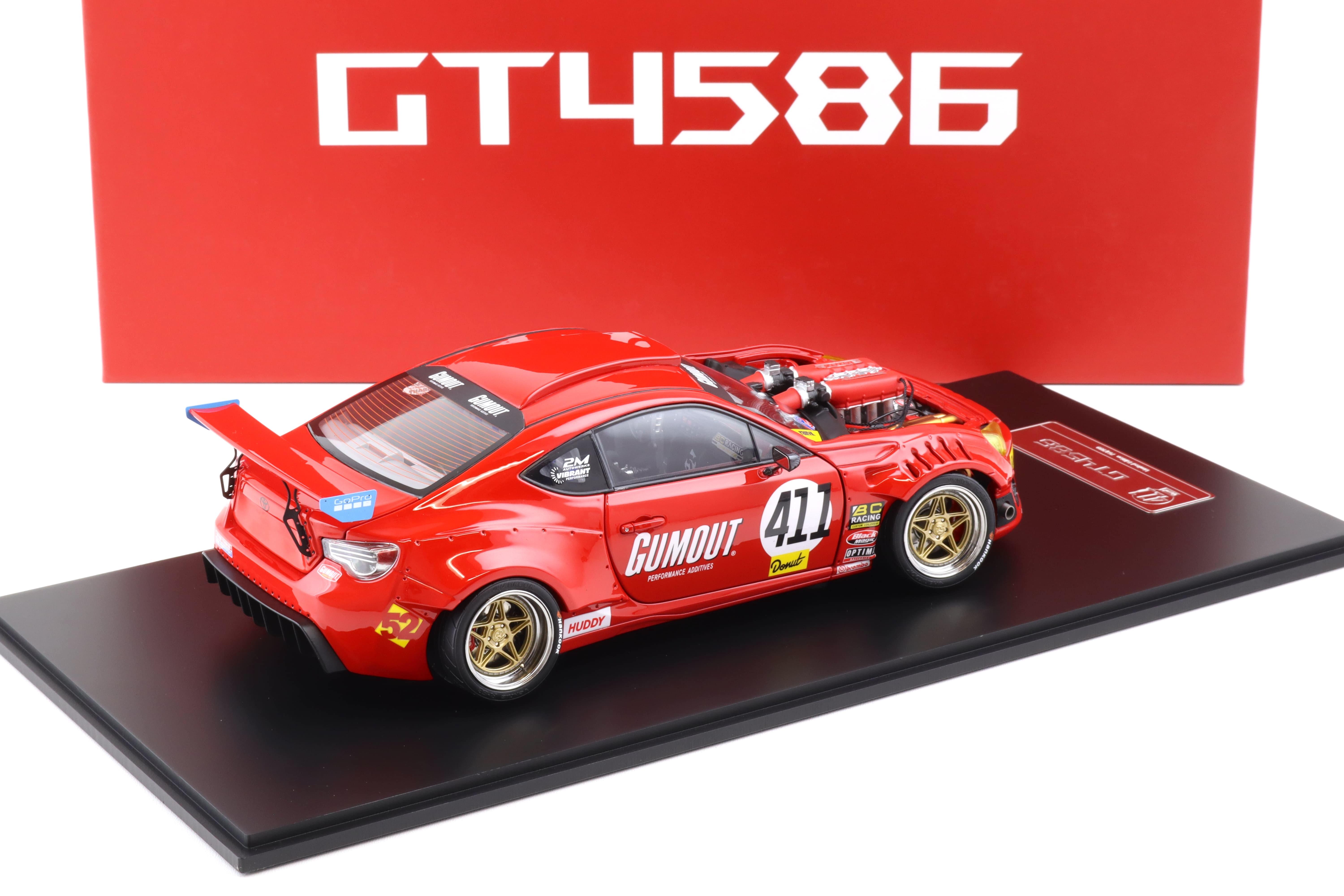 1:18 Gumout 411 Donut Toyota GT86 Super Modificato Toyota GT4586 Ferrari engine Diecast