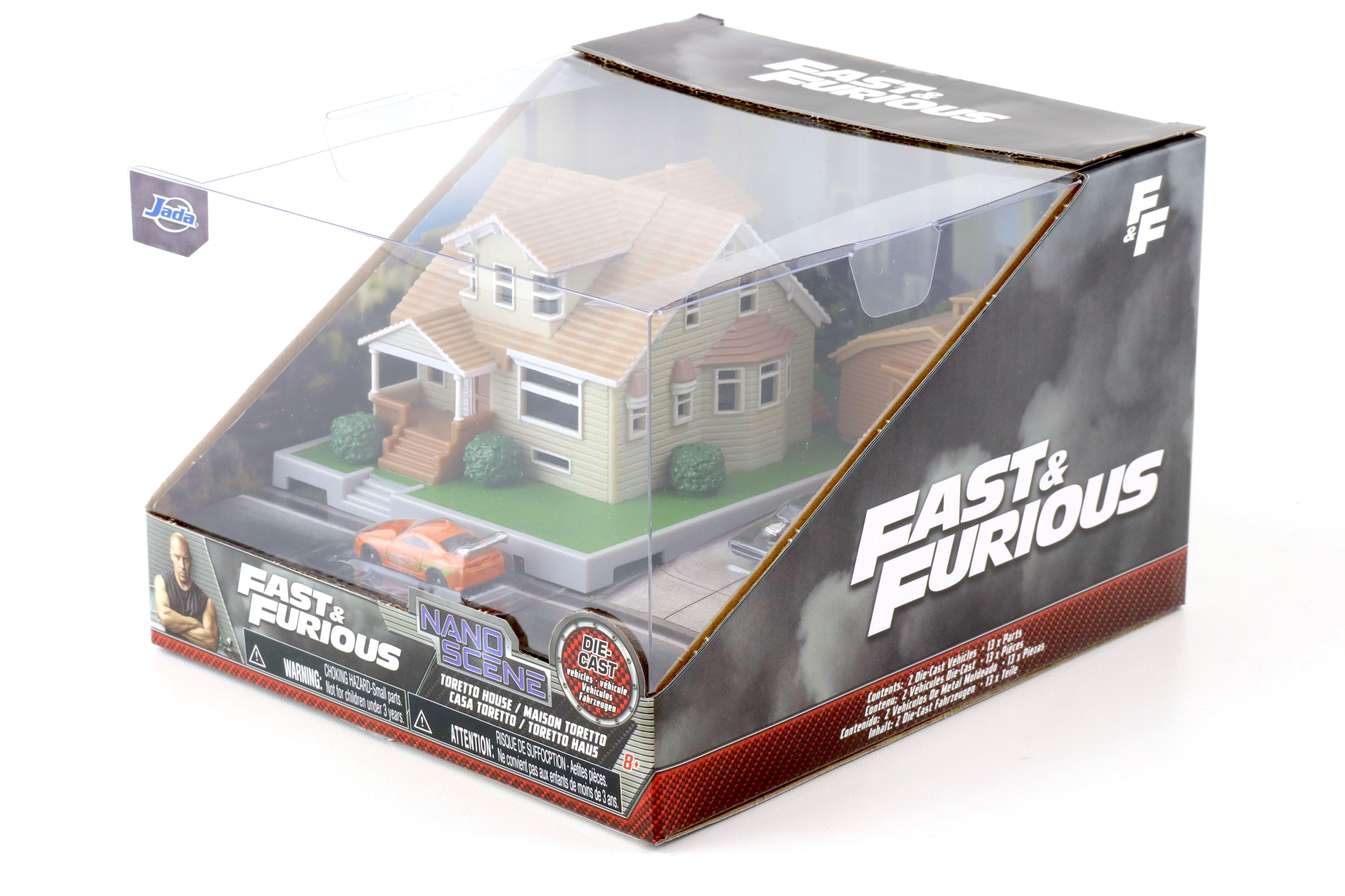 Jada Toys Nano Scene Fast & Furious Dom's House Diorama with Supra & Charger
