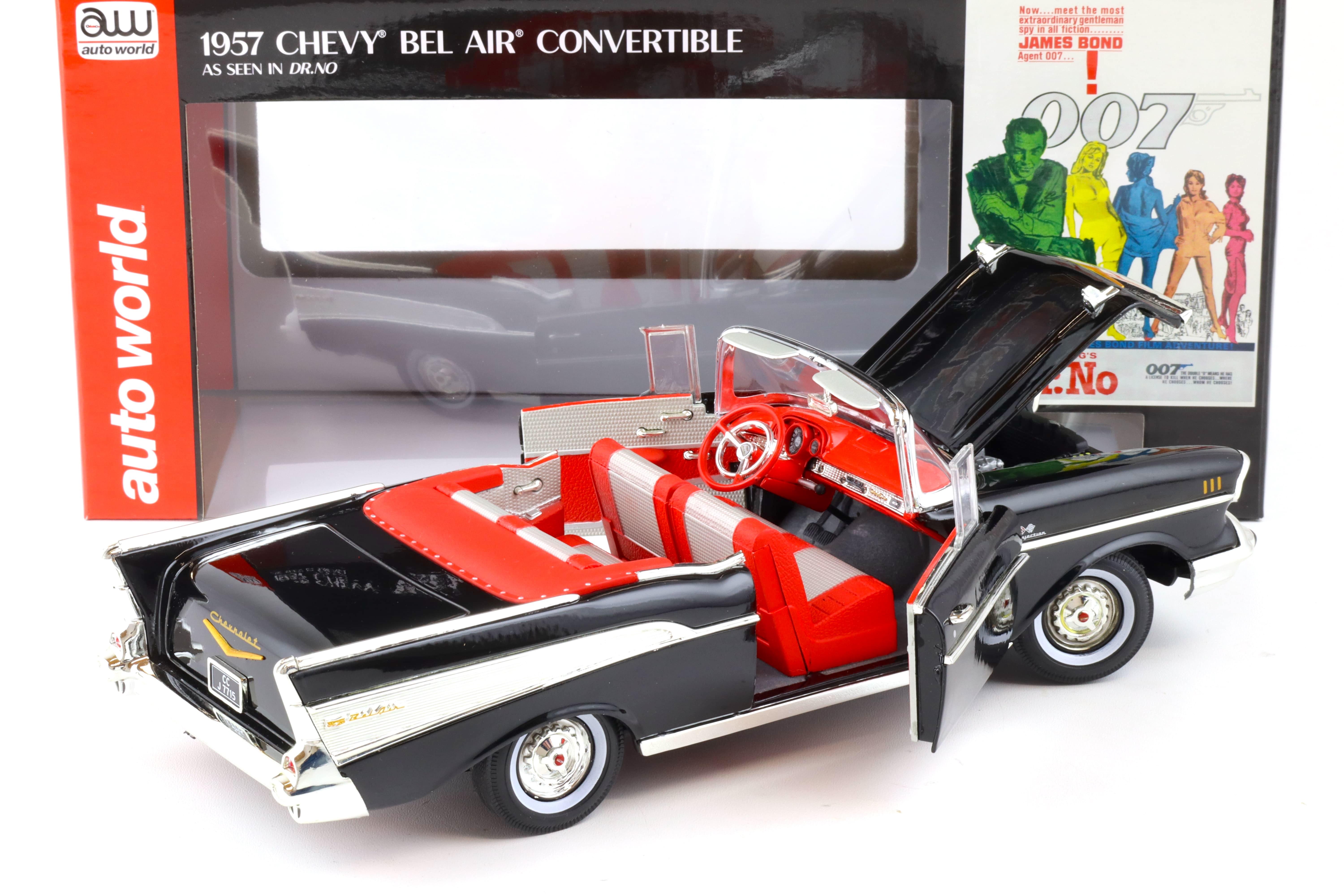 1:18 Auto World 1957 Chevrolet Bel Air Convertible black James Bond 007 DR. NO