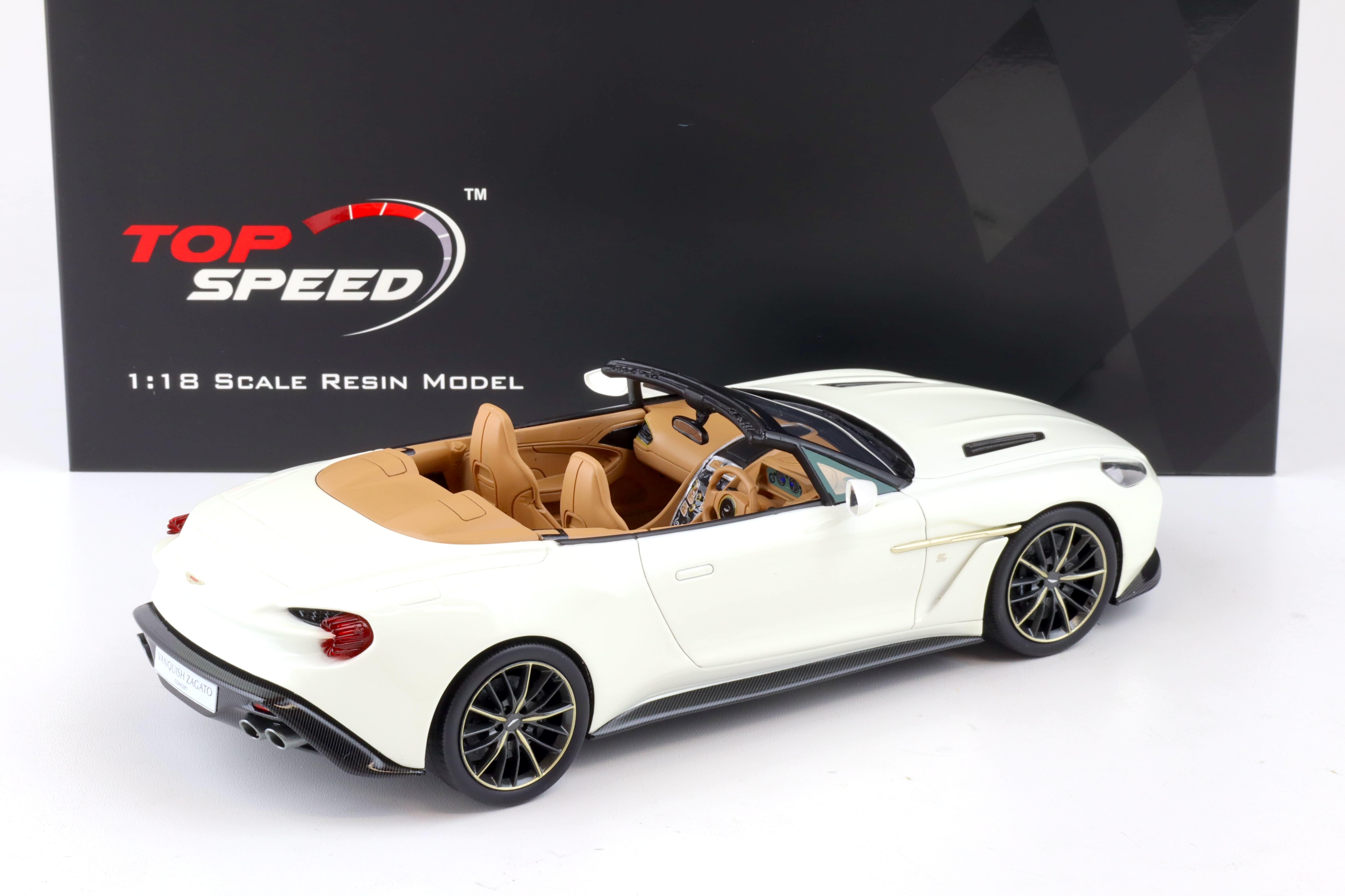1:18 Top Speed Aston Martin Vanquish Zagato Volante escaping white TS0214