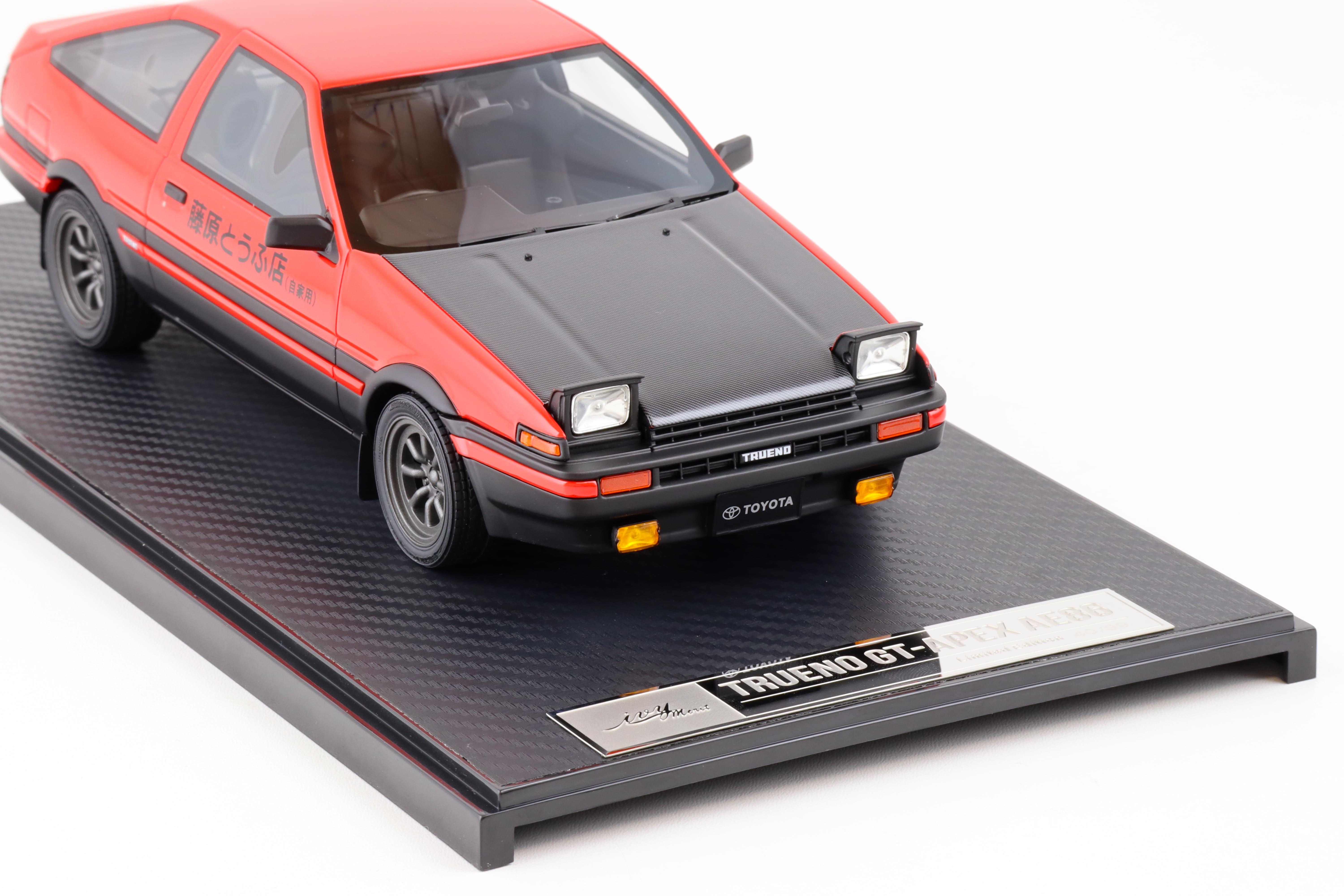 1:18 Ivy Model Merit Toyota Trueno GT-APEX AE86 red with Carbon hood - Limited 99 pcs.