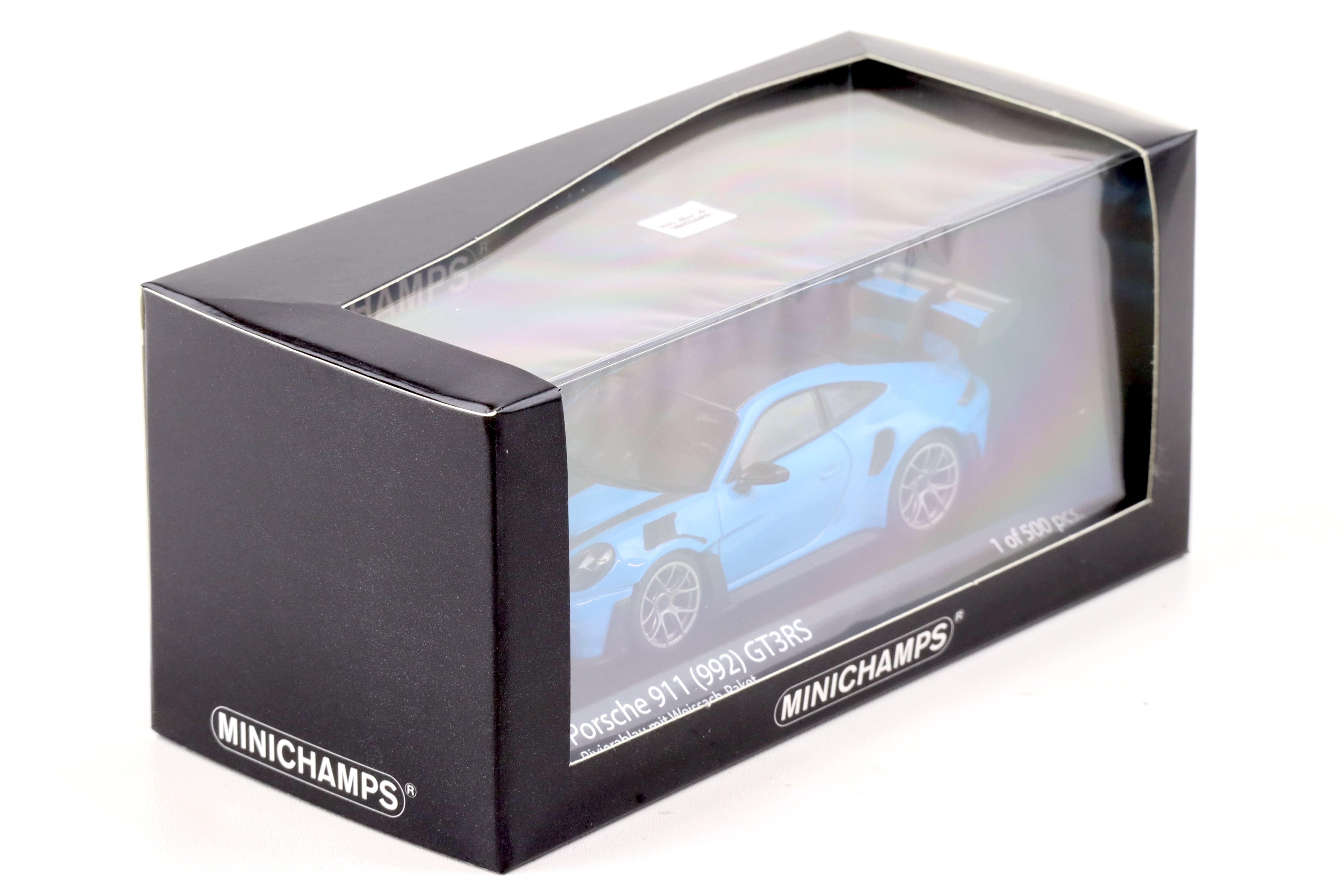 1:43 Minichamps Porsche 911 (992) GT3 RS Weissach Package 2023 Riviera blue