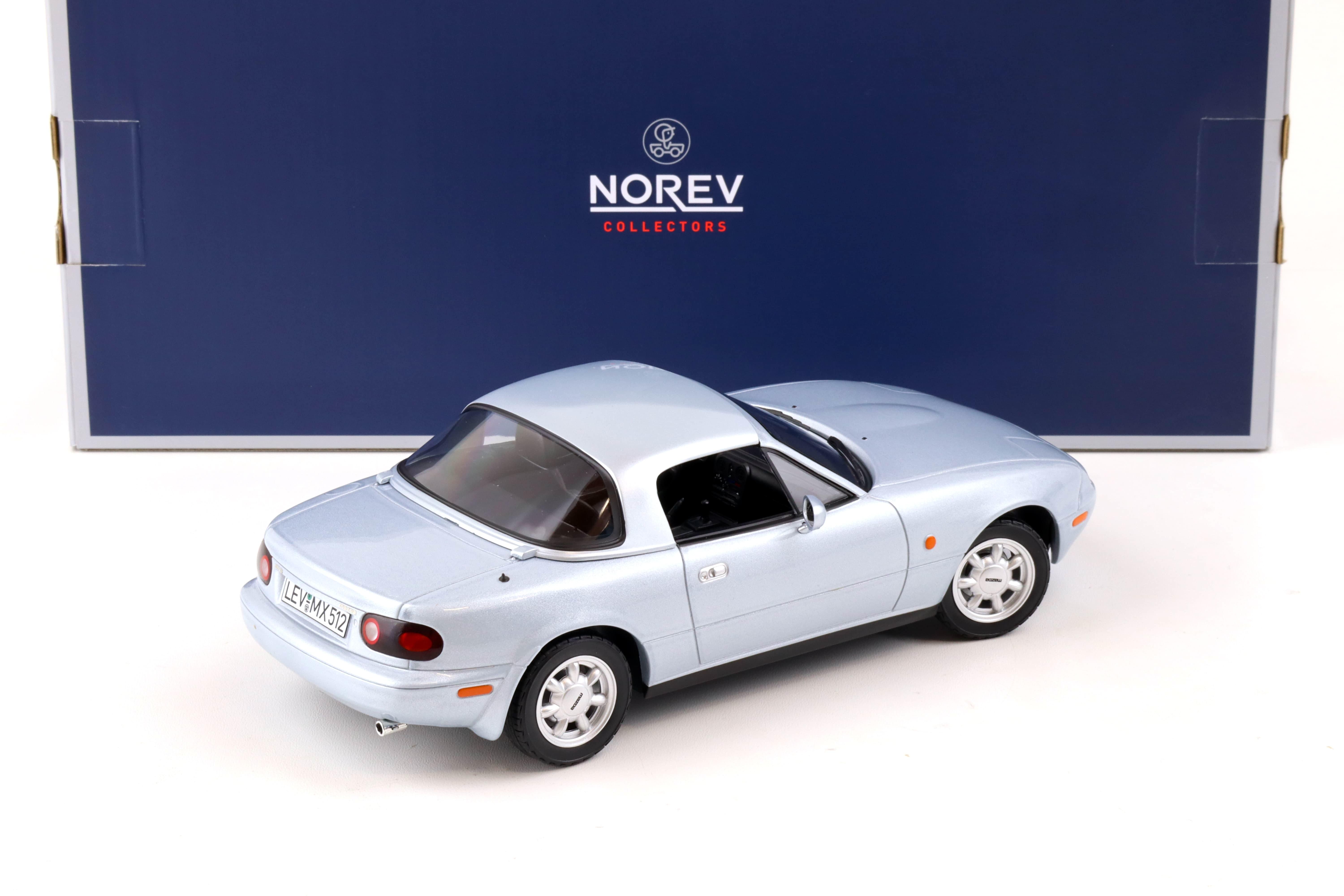 1:18 Norev Mazda MX-5 Roadster 1991 silver metallic with Hardtop
