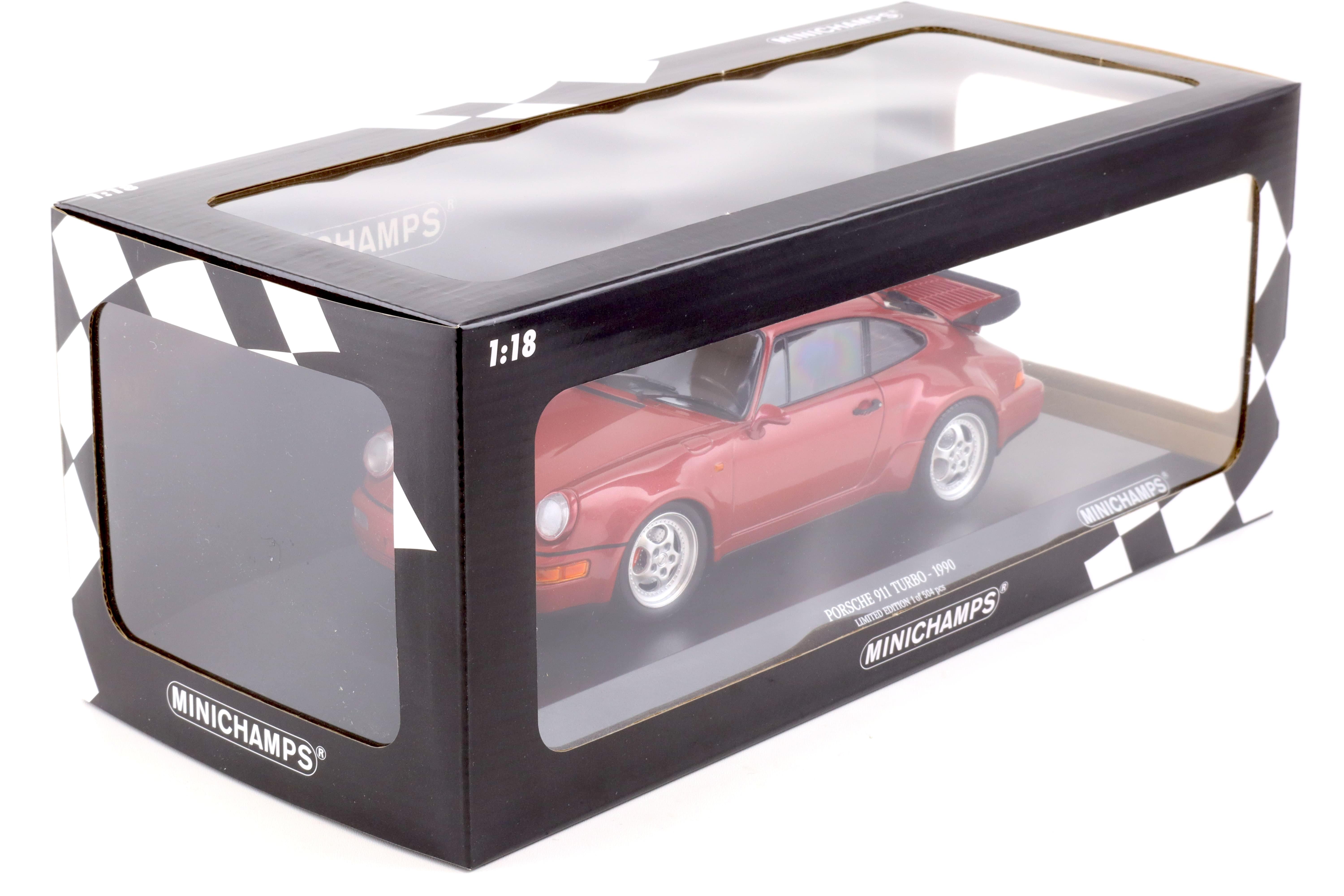1:18 Minichamps Porsche 911 (964) Turbo 3.6 Coupe 1990 Raspberry red metallic