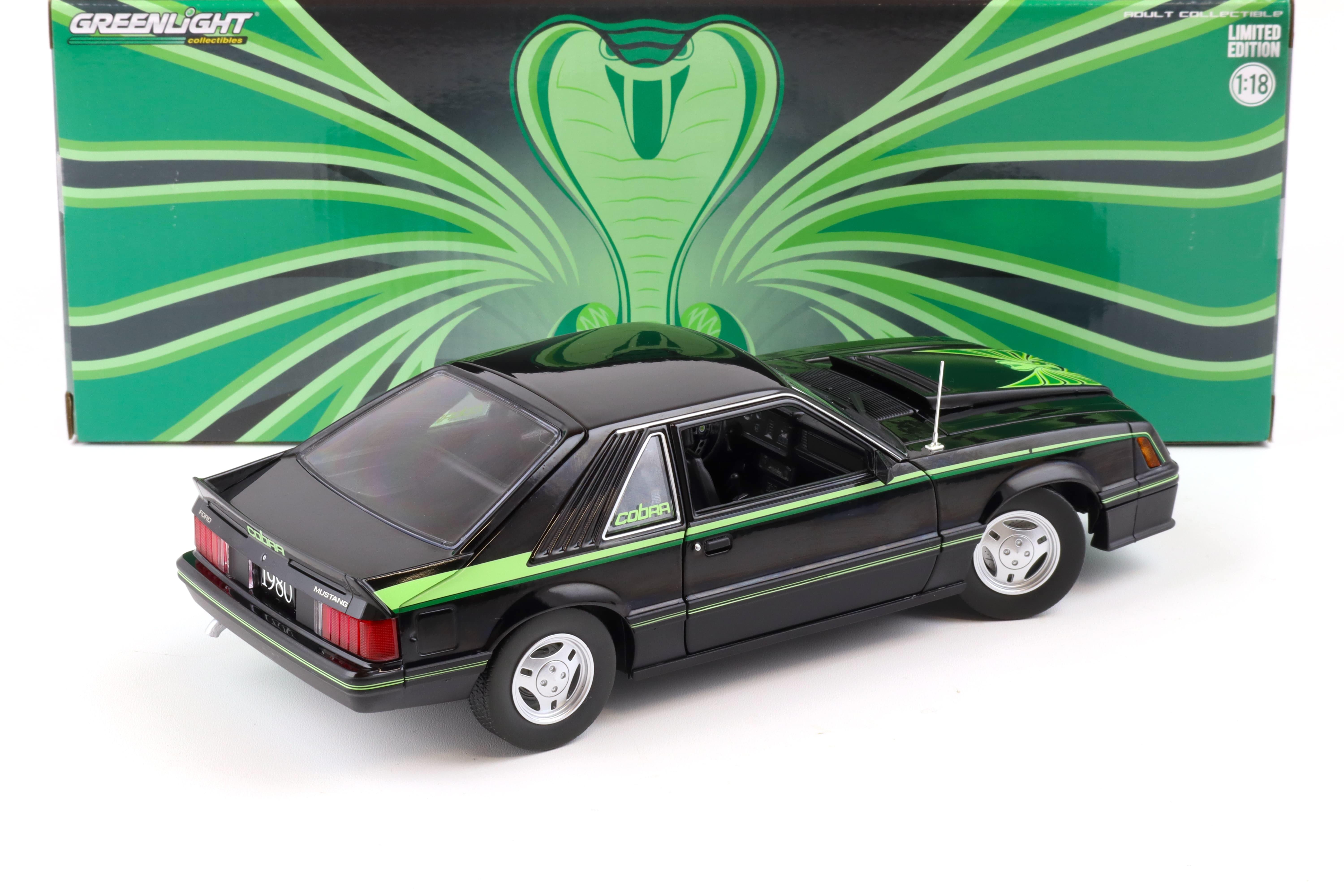 1:18 Greenlight 1980 Ford Mustang Cobra Coupe black/ green