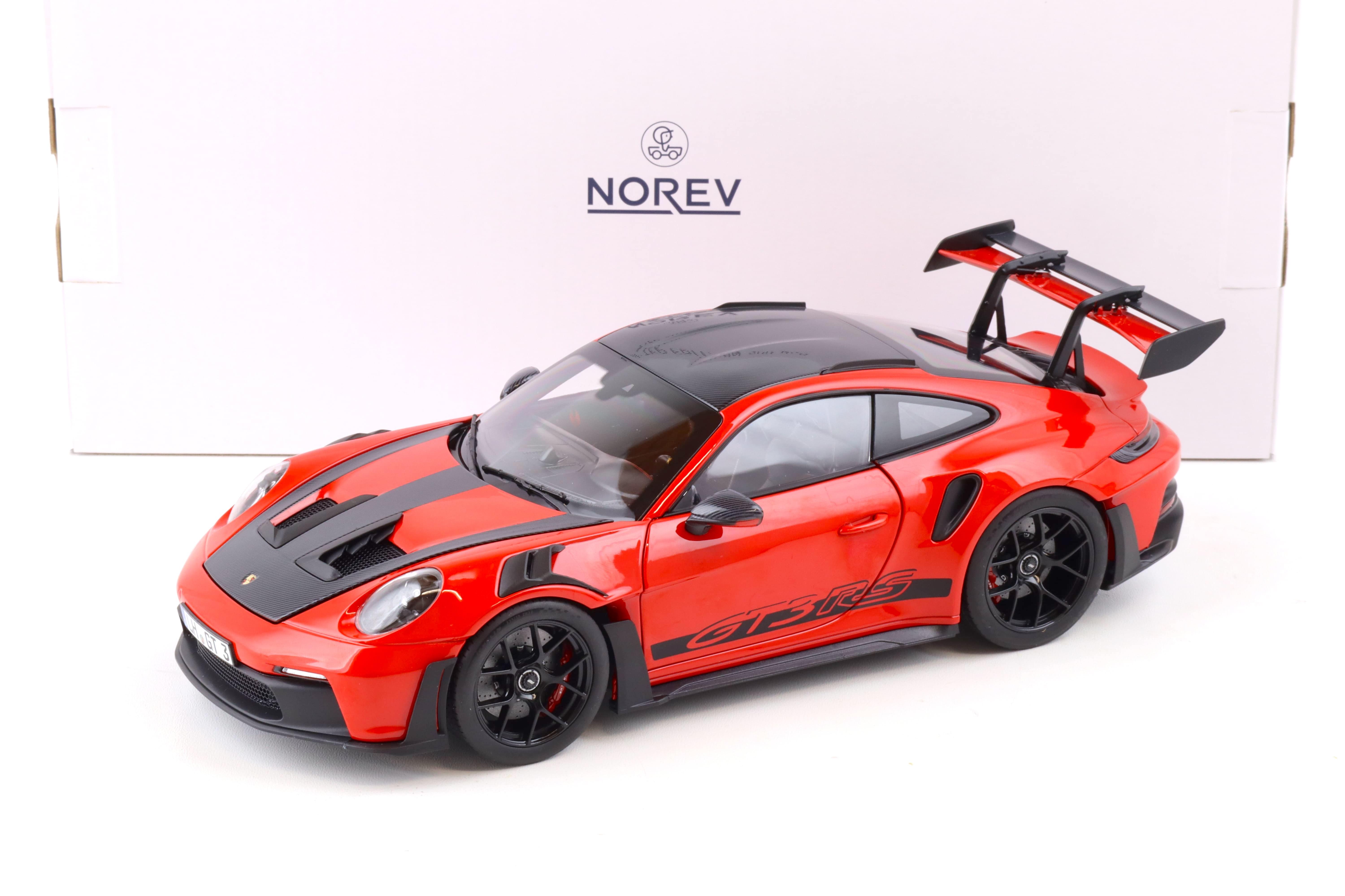 1:18 Norev Porsche 911 (992) GT3 RS Weissach Package 2022 Indisch red/ black wheels