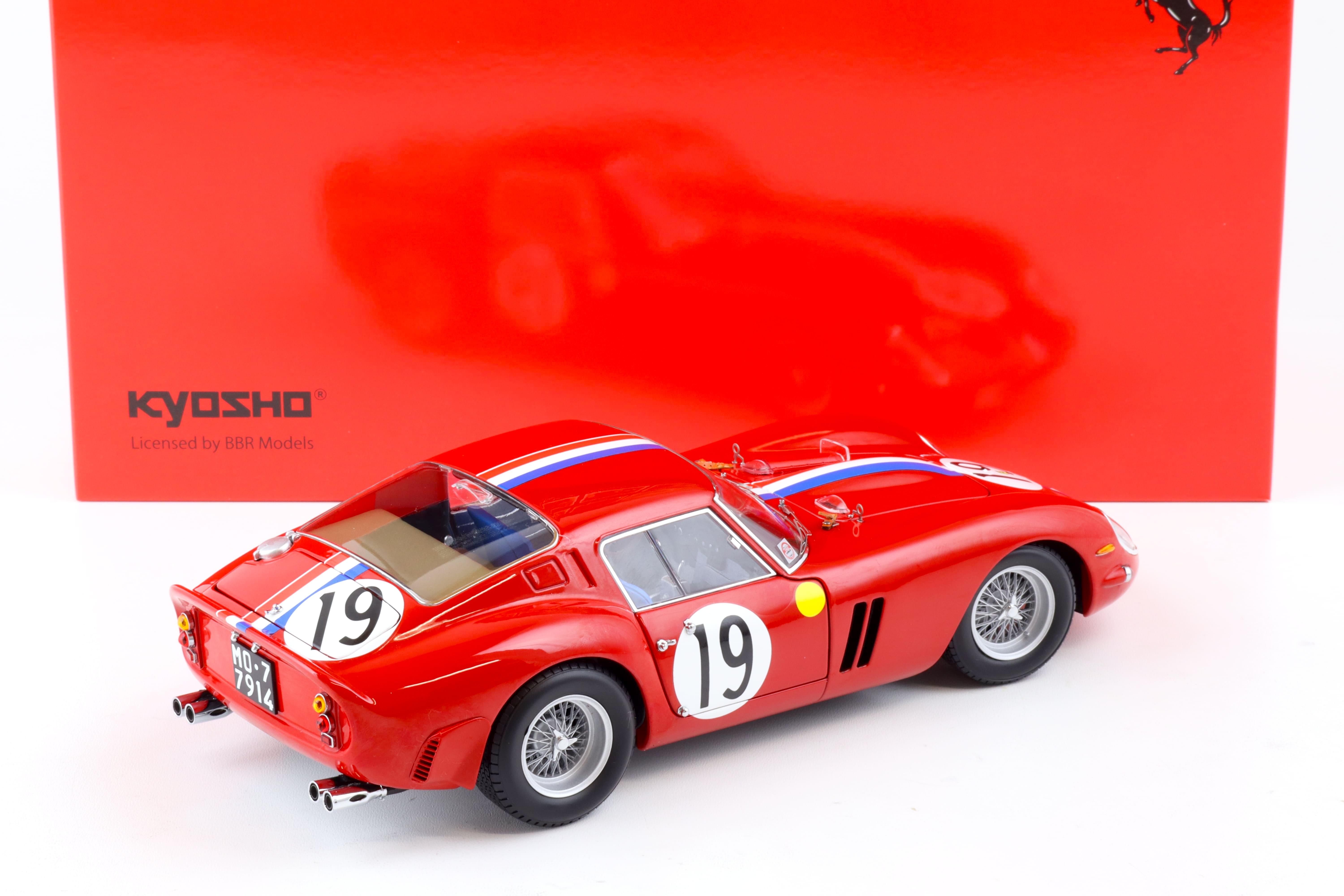 1:18 Kyosho Ferrari 250 GTO 1962 Le Mans #19 Noblet/Guichet red 08438A
