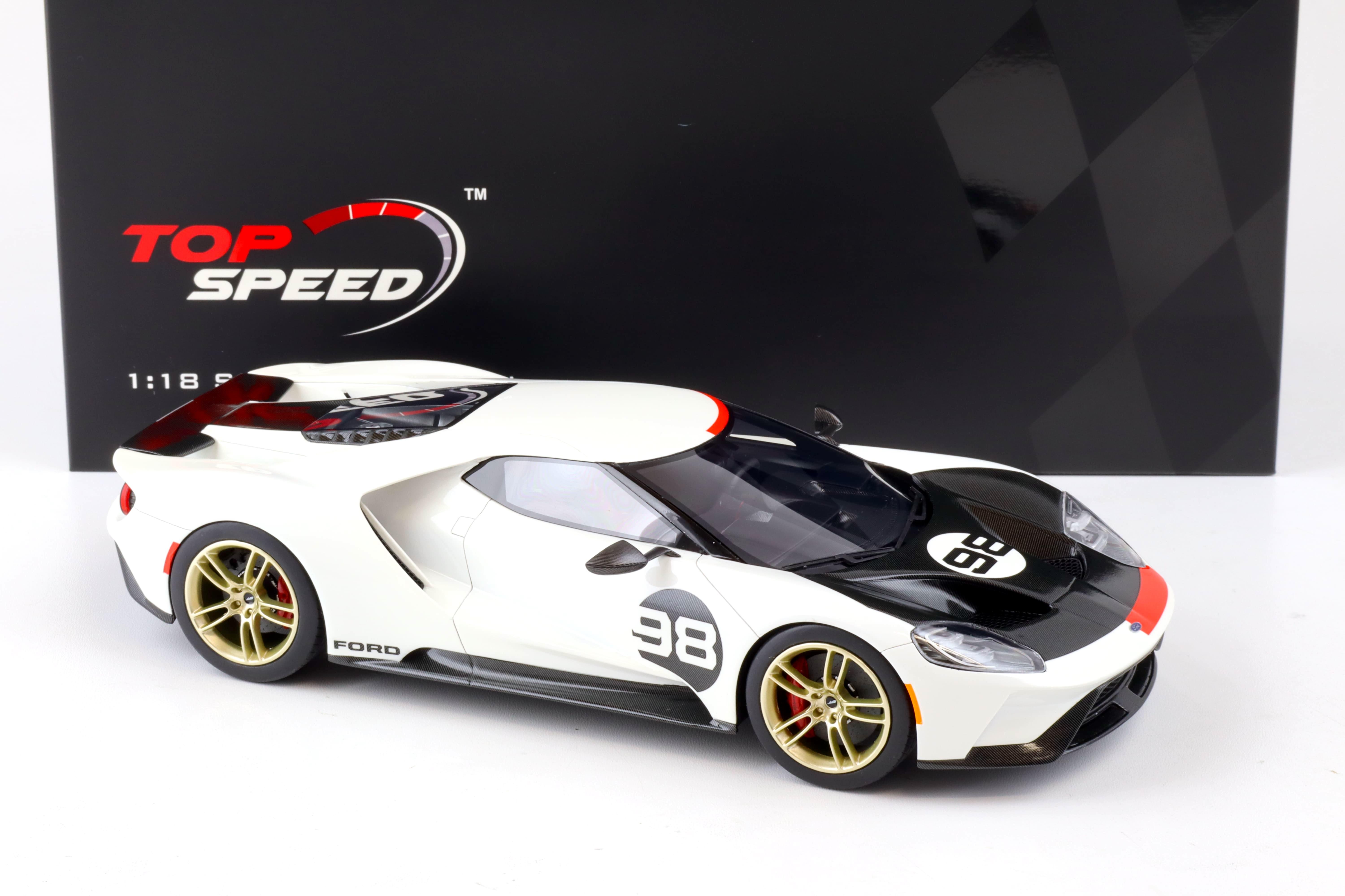 1:18 Top Speed Ford GT Coupe 2021 Heritage Edition #98 white/ black TS0317