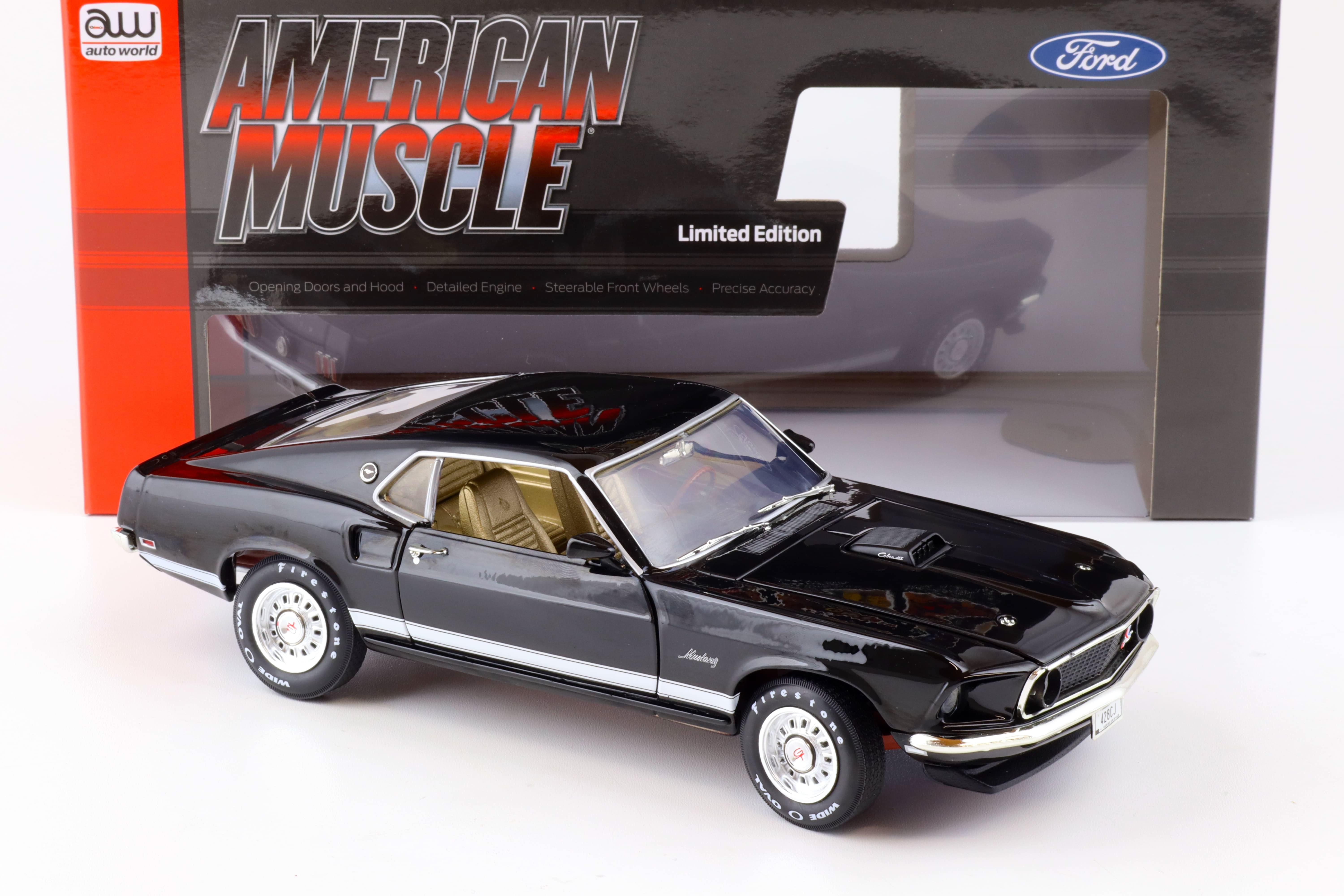 1:18 Auto World 1969 Ford Mustang GT 2+2 Coupe Raven black