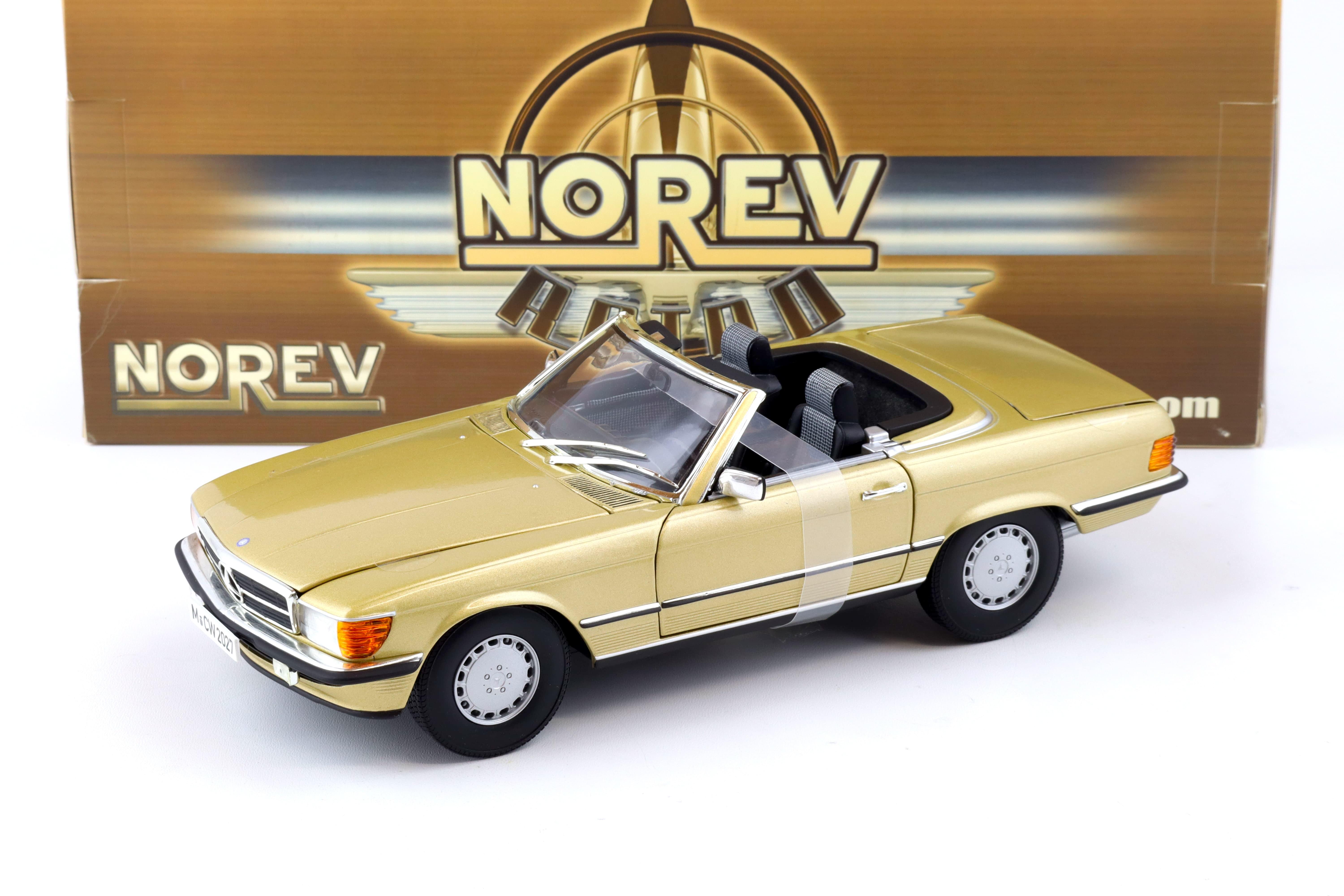 1:18 Norev Mercedes 300SL Cabriolet W107 gold metallic with Soft Top 183508