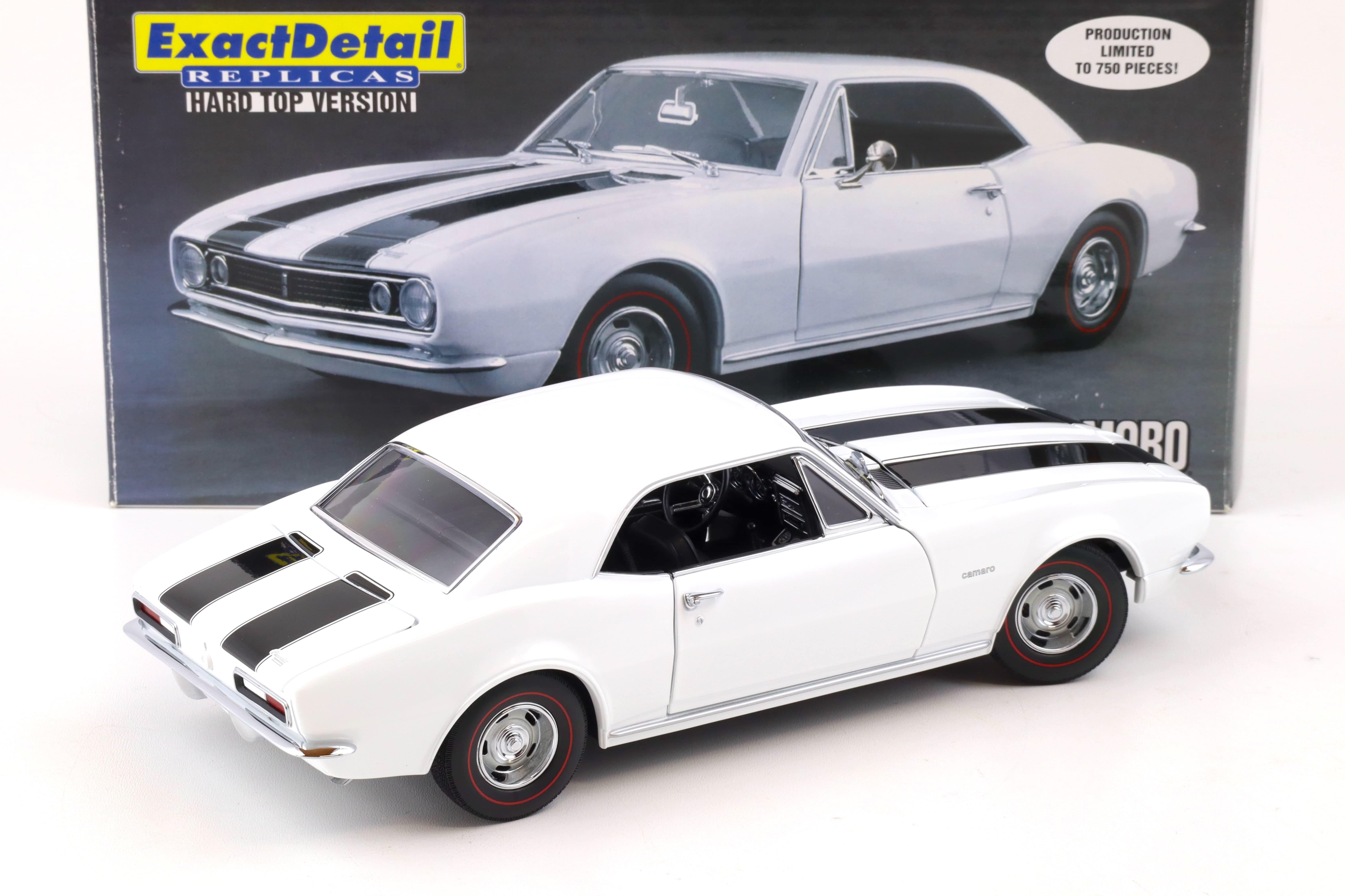 1:18 Exact Detail 1967 Chevrolet Camaro Coupe white/ black stripes WCC223