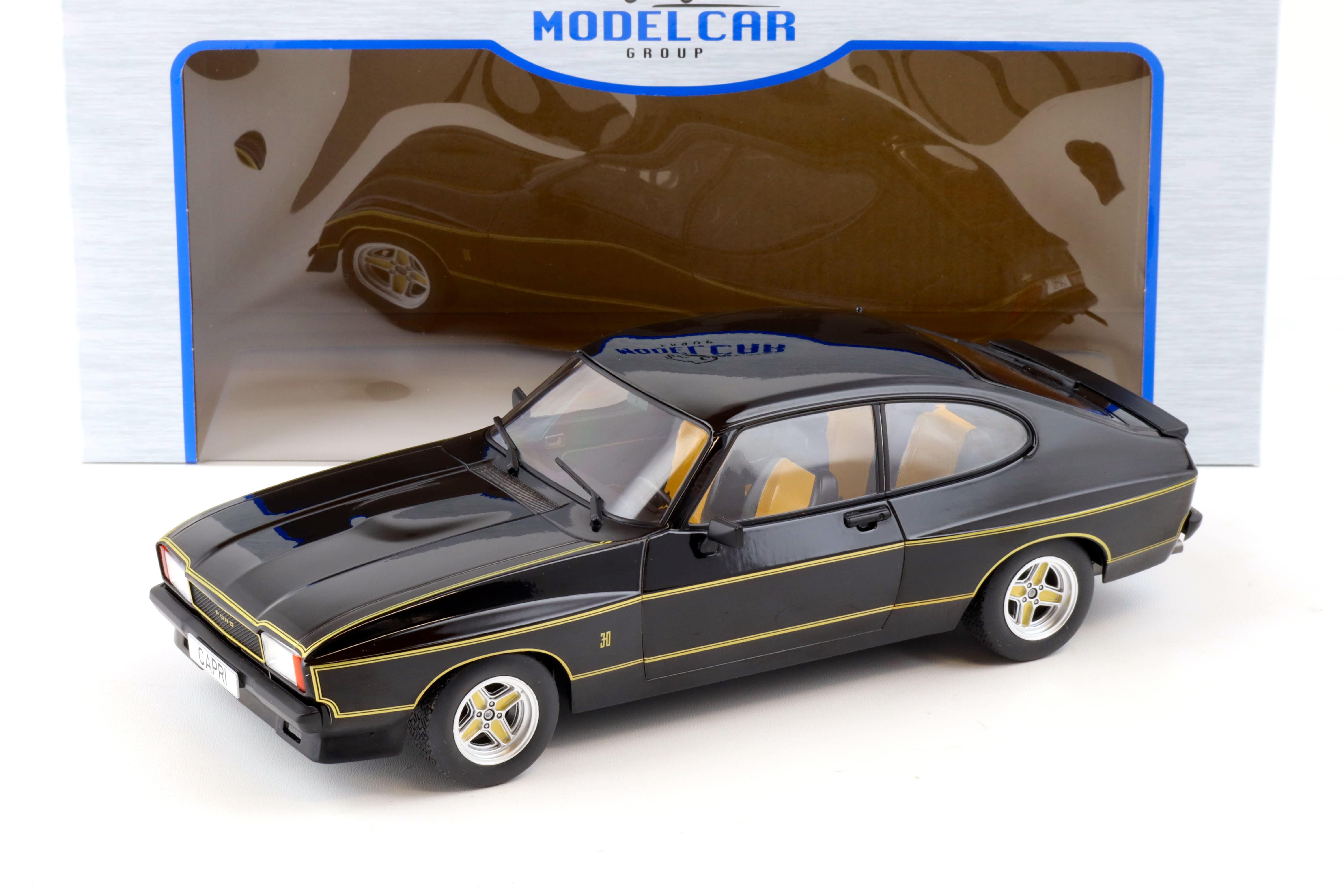 1:18 MCG Ford Capri MK II X-Pack black/ gold stripes LHD 1975