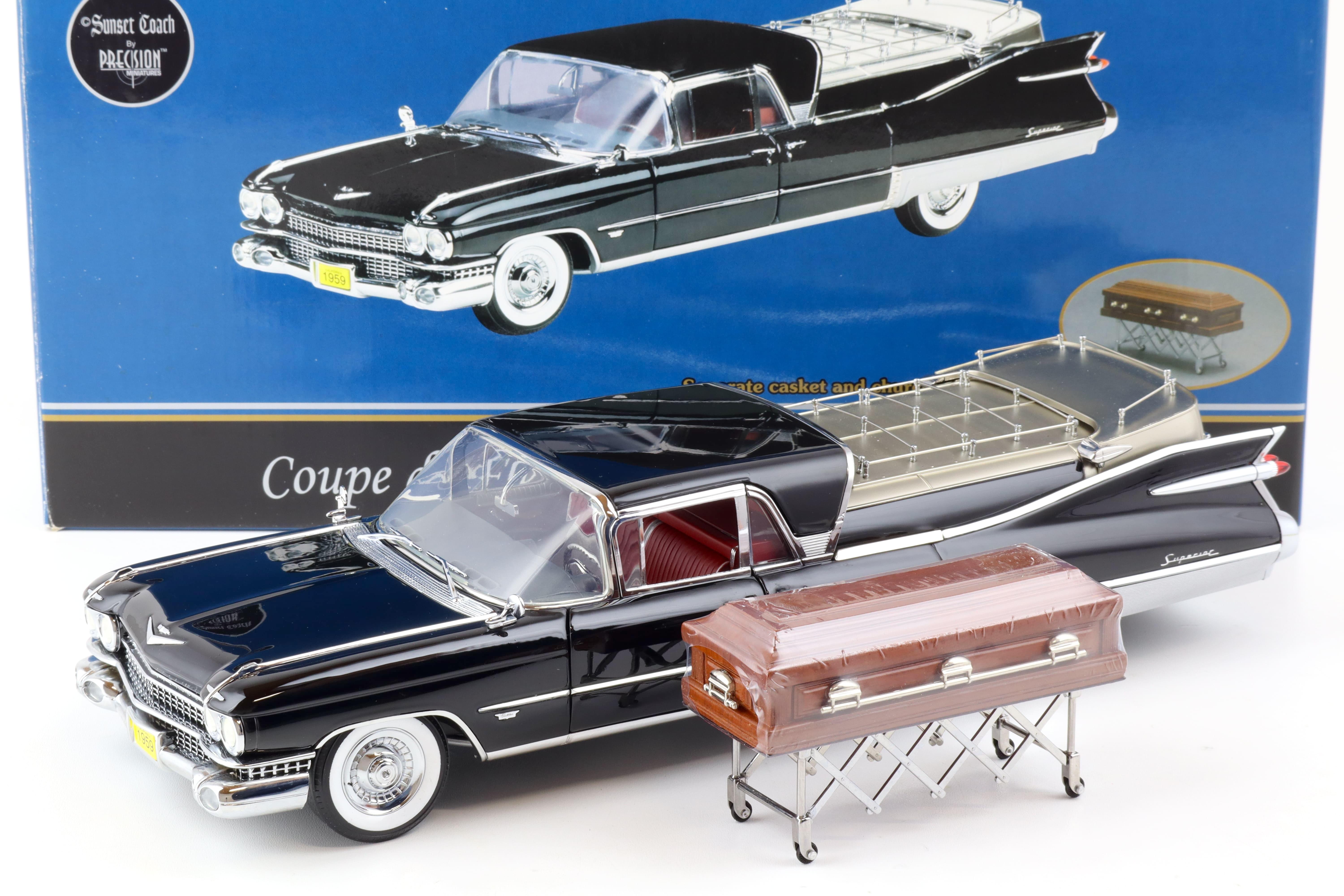 1:18 Sunset Coach Precision 1959 Cadillac Superior HEARSE Coupe de Fleur black