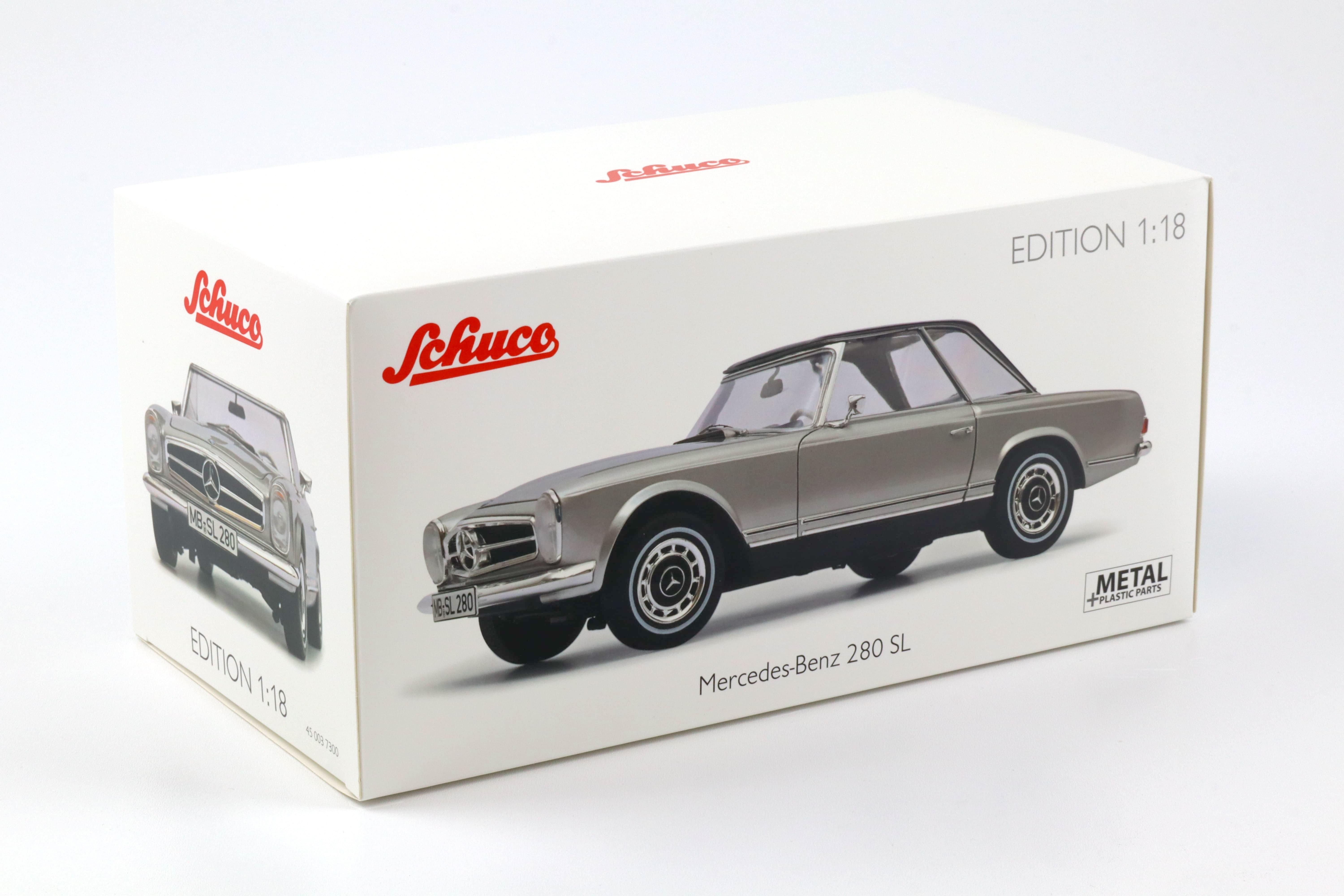 1:18 Schuco Mercedes 280 SL Pagode W113 with Hardtop silver/ blue interior