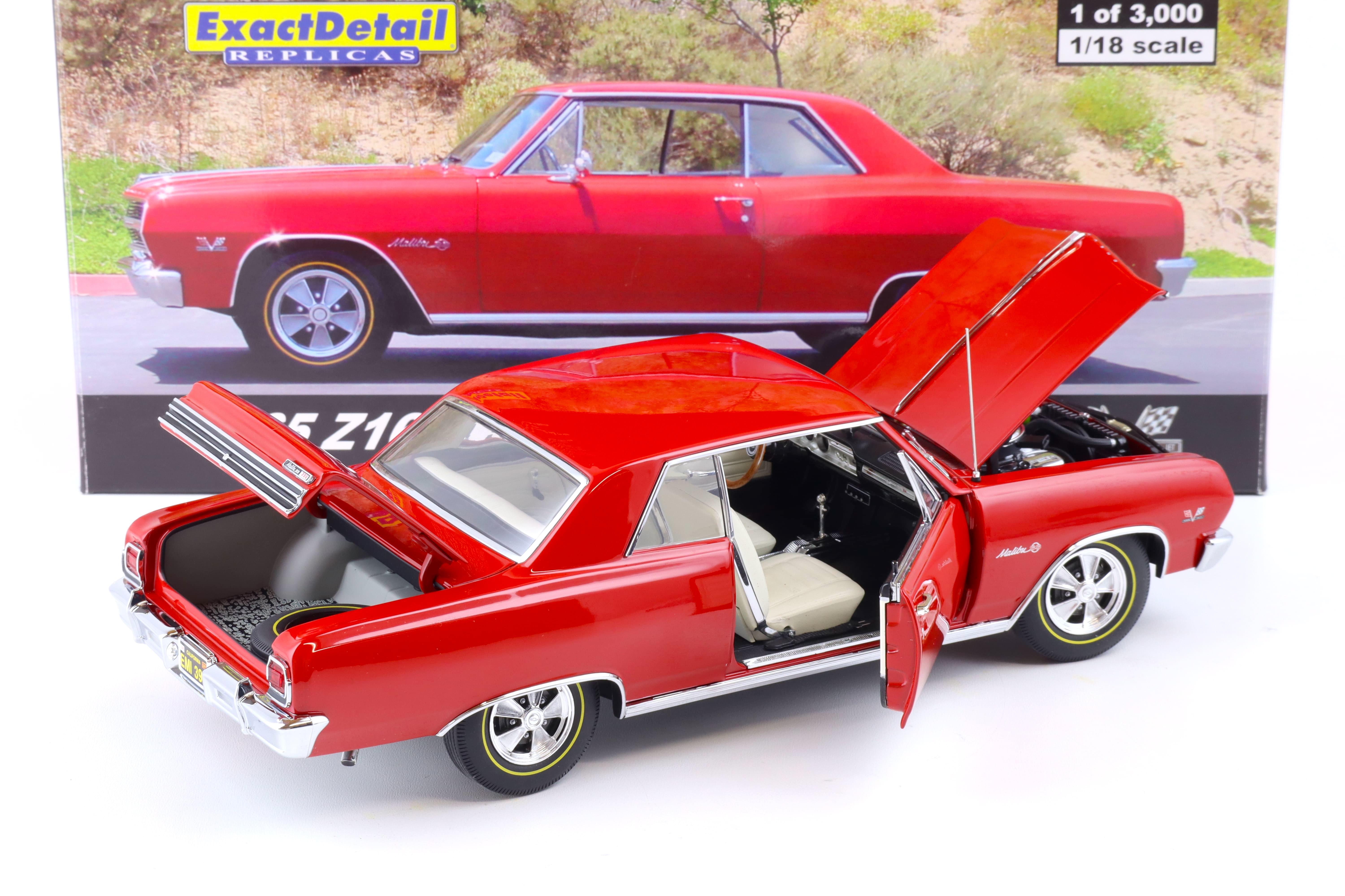 1:18 Exact Detail Chevrolet Chevelle Z16 Malibu SS Coupe 1965 red WCC501