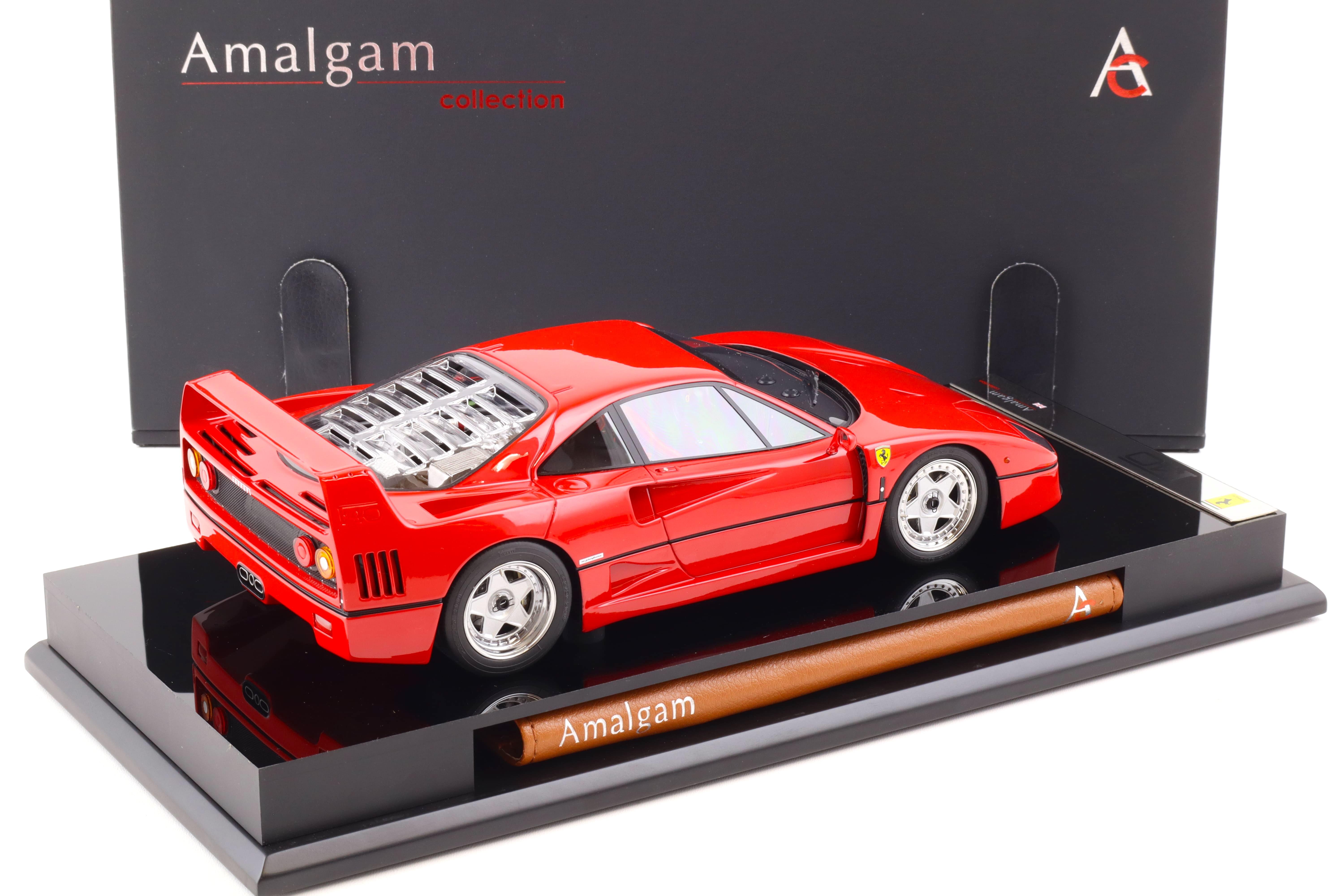 1:18 Amalgam Ferrari F40 Coupe red 1987 Highend Resin with showcase M5904