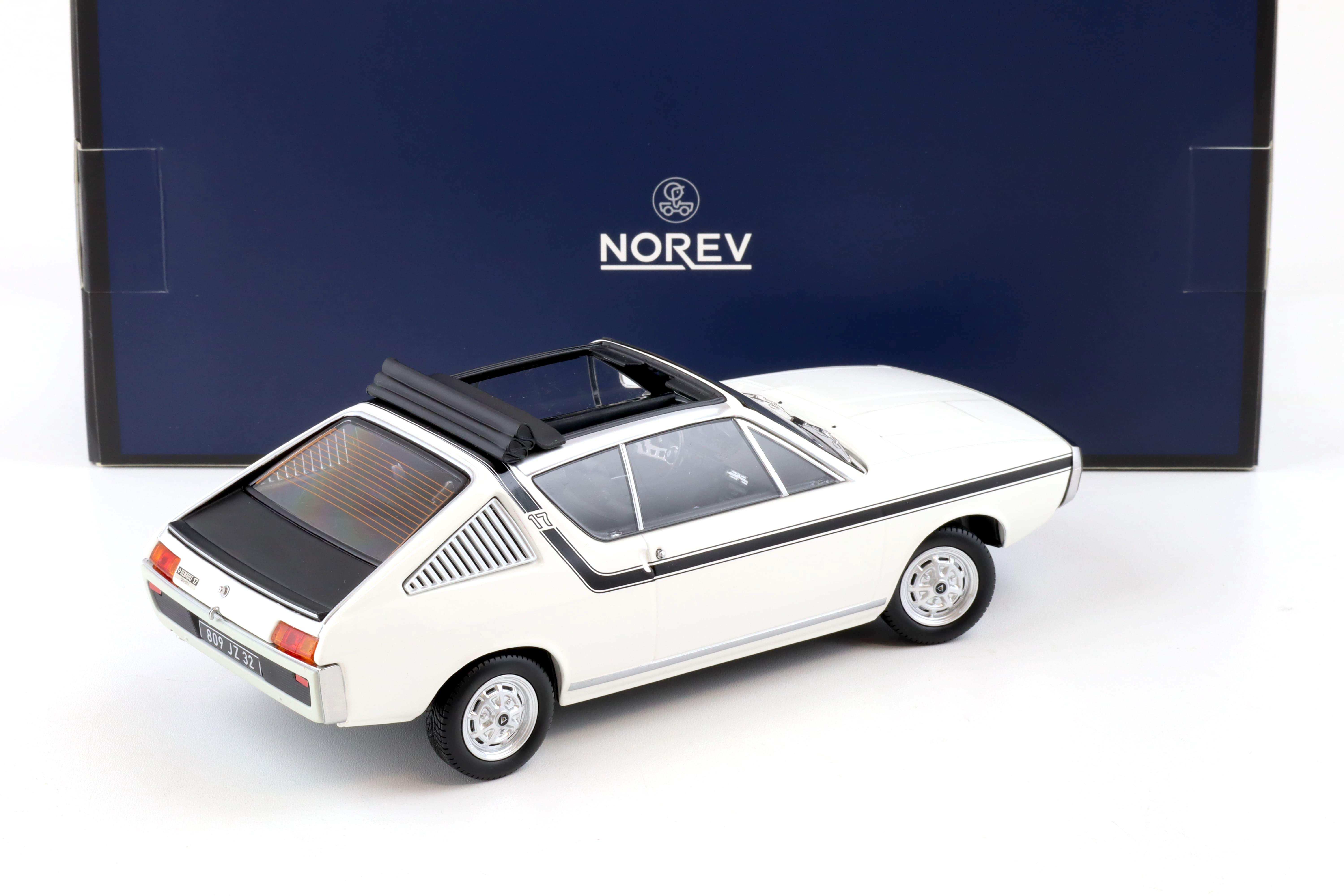 1:18 Norev Renault 17 Gordini Recouvrable 1975 white & black deco - Limited 300 pcs.