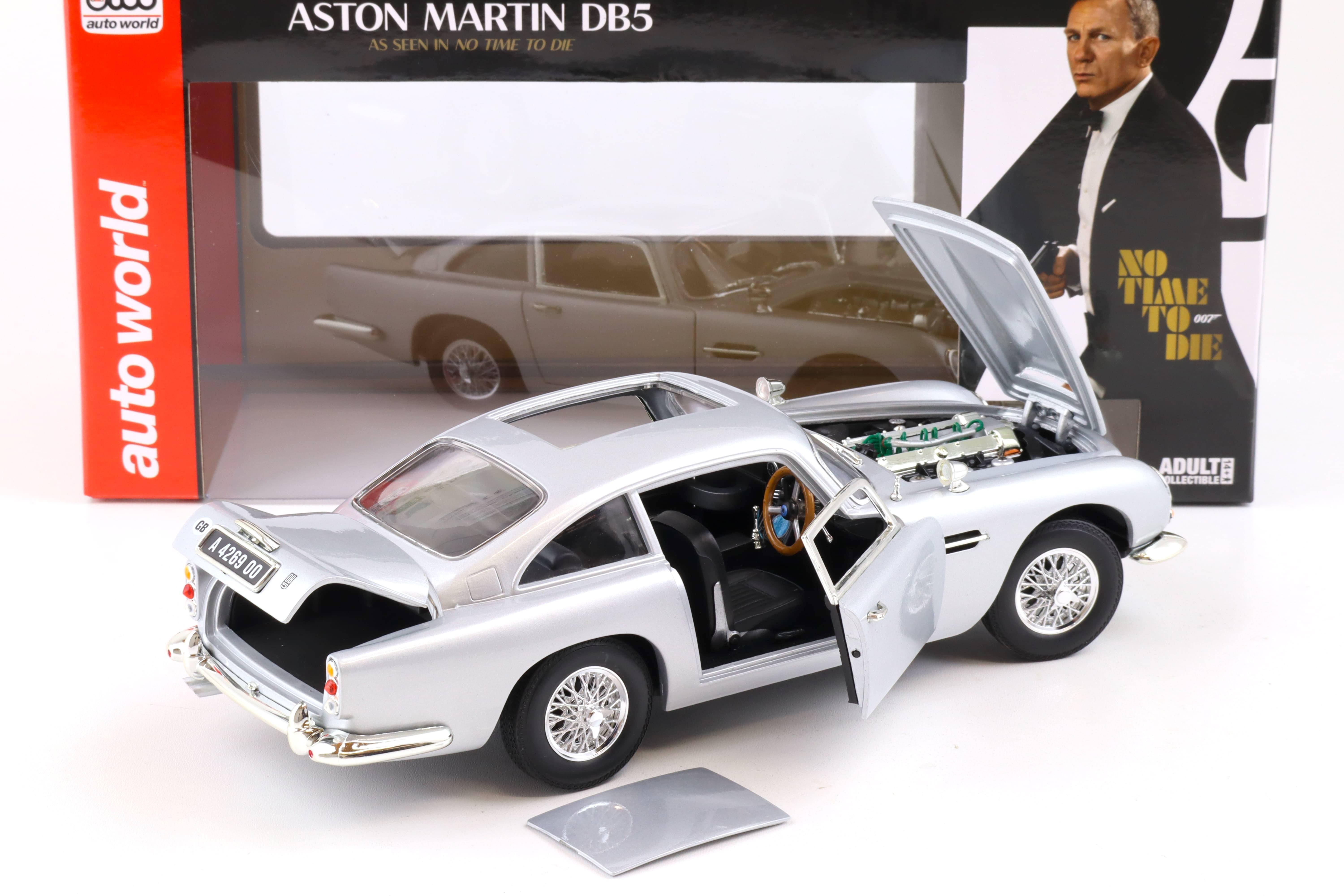 1:18 Auto World 1965 Aston Martin DB5 Coupe James Bond No Time To Die silver