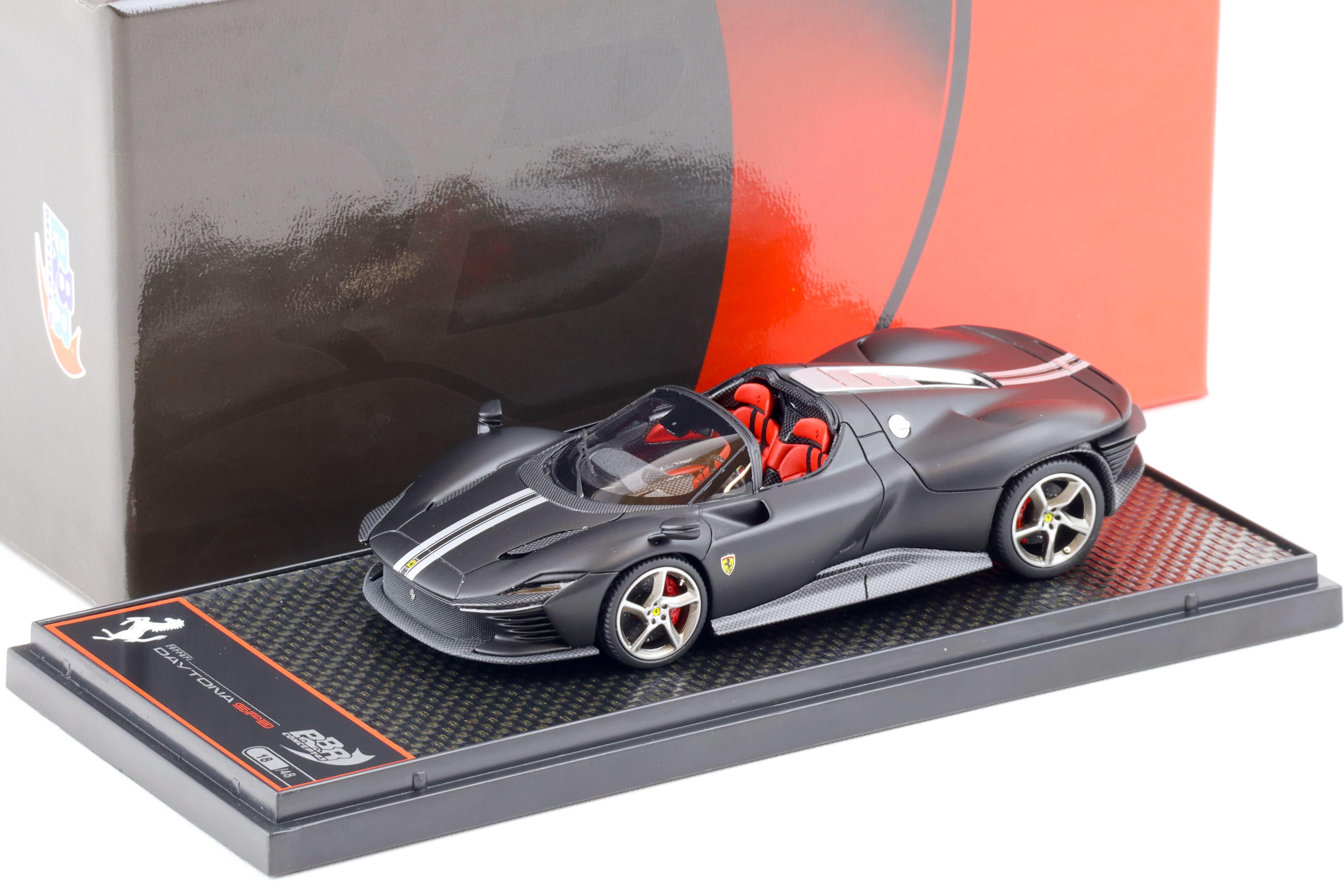 1:43 BBR Ferrari SP3 Daytona Serie Icona matt black/ silver stripes - Limited 48 pcs.