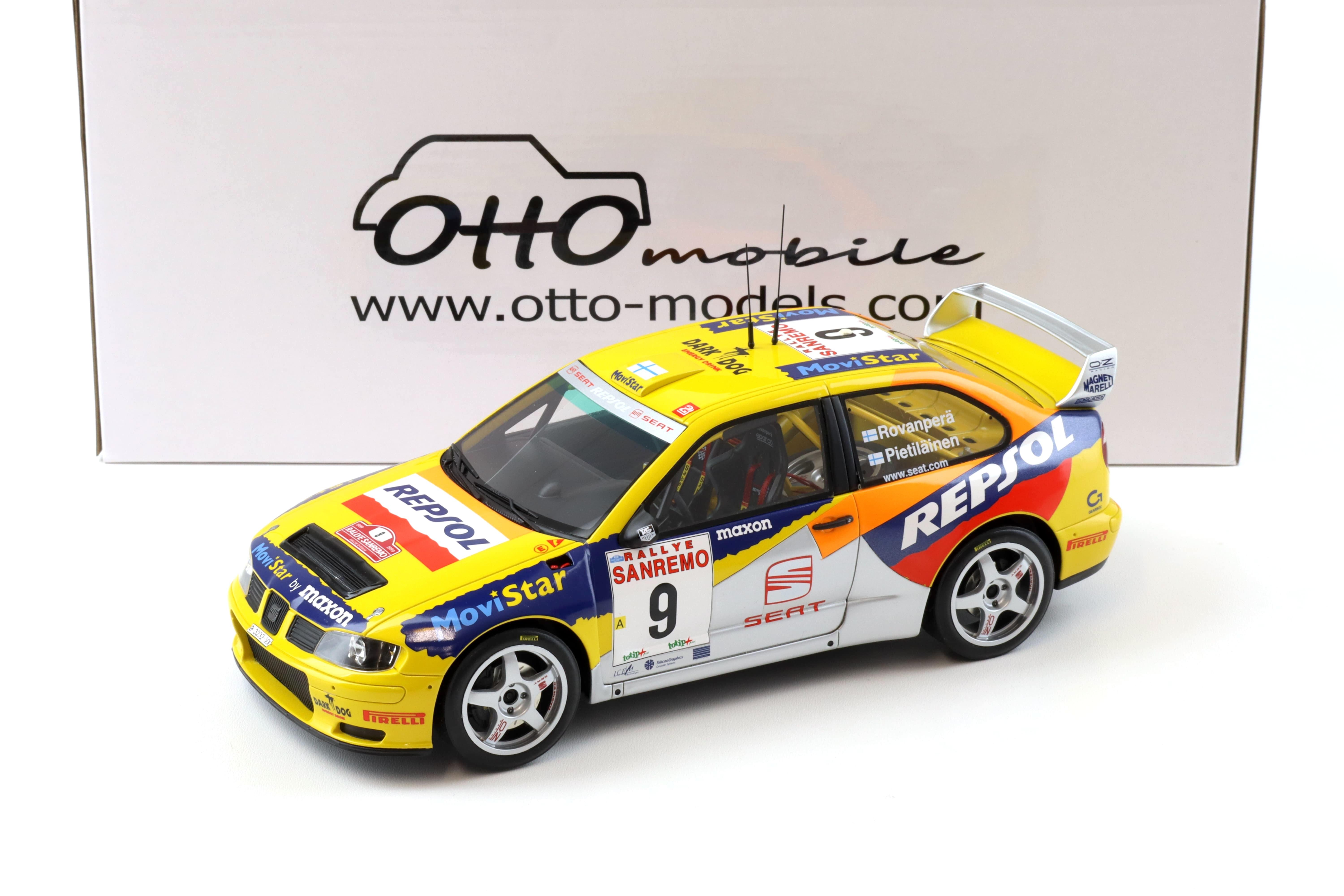 1:18 OTTO mobile OT483 Seat Cordoba EVO 2 WRC Rally San Remo 1999 Rovanpera