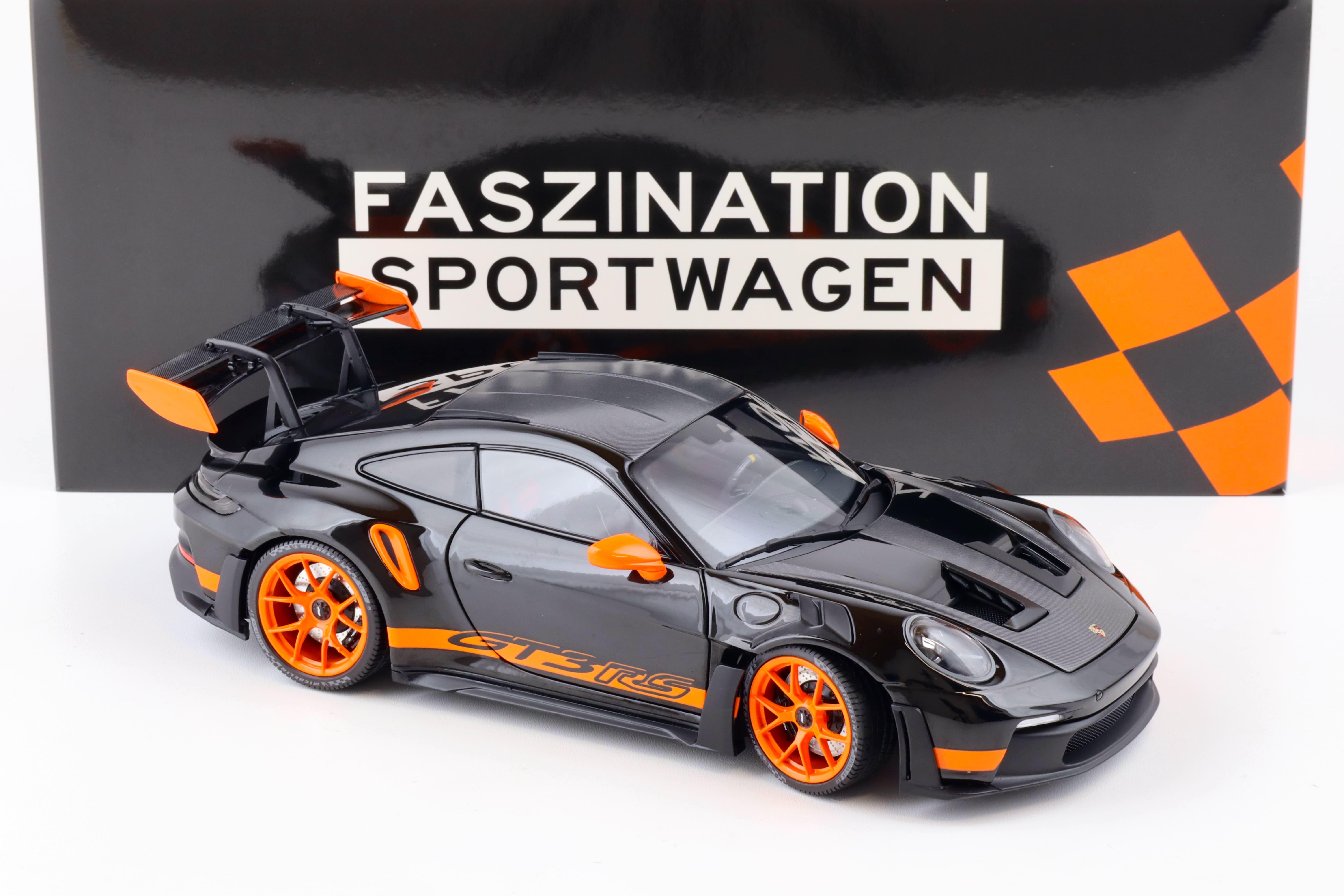1:18 Minichamps Porsche 911 (992) GT3 RS Weissach Package 2023 black/ orange