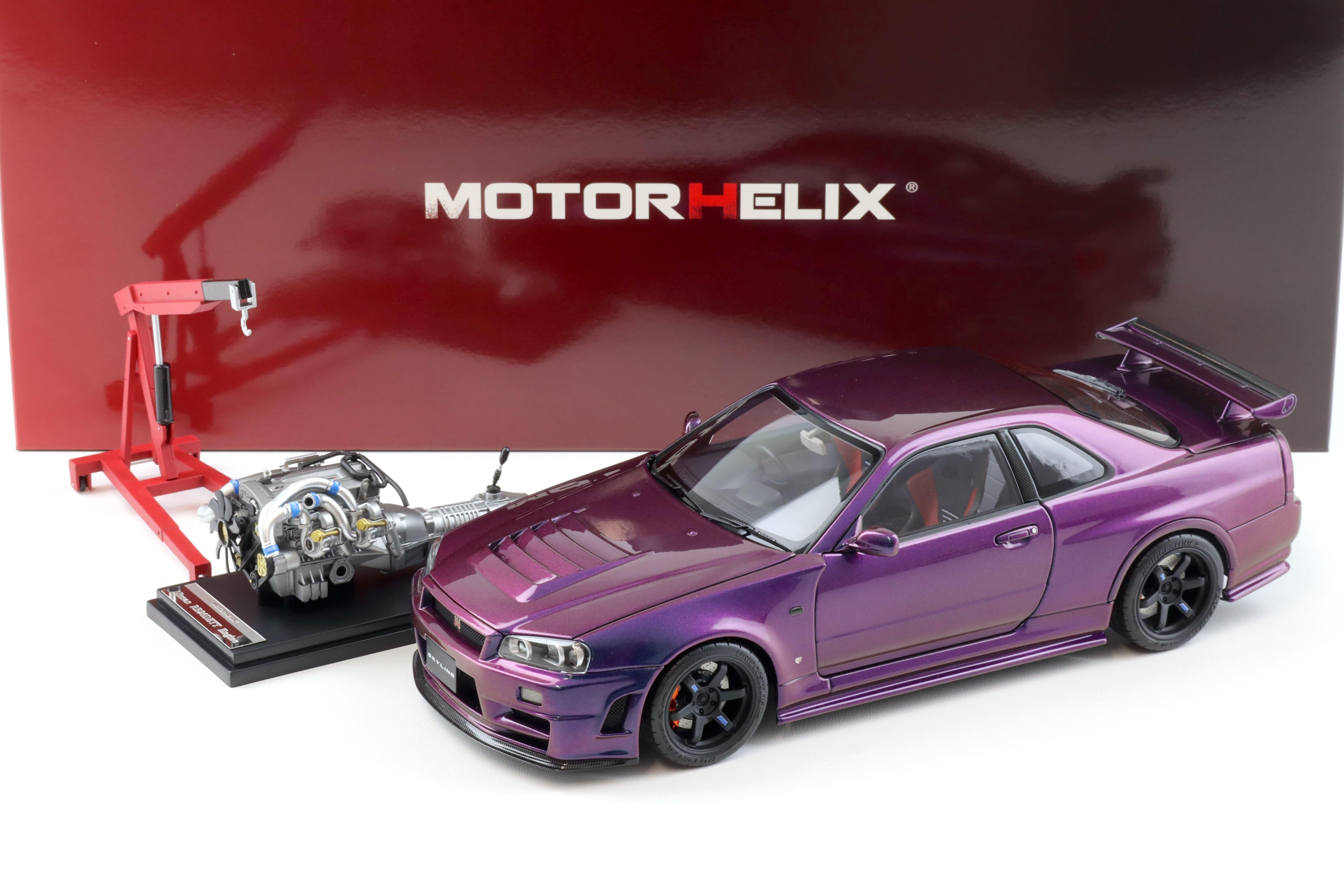 1:18 Motorhelix Nissan Skyline GT-R R34 Nismo CRS Midnight purple III M83410