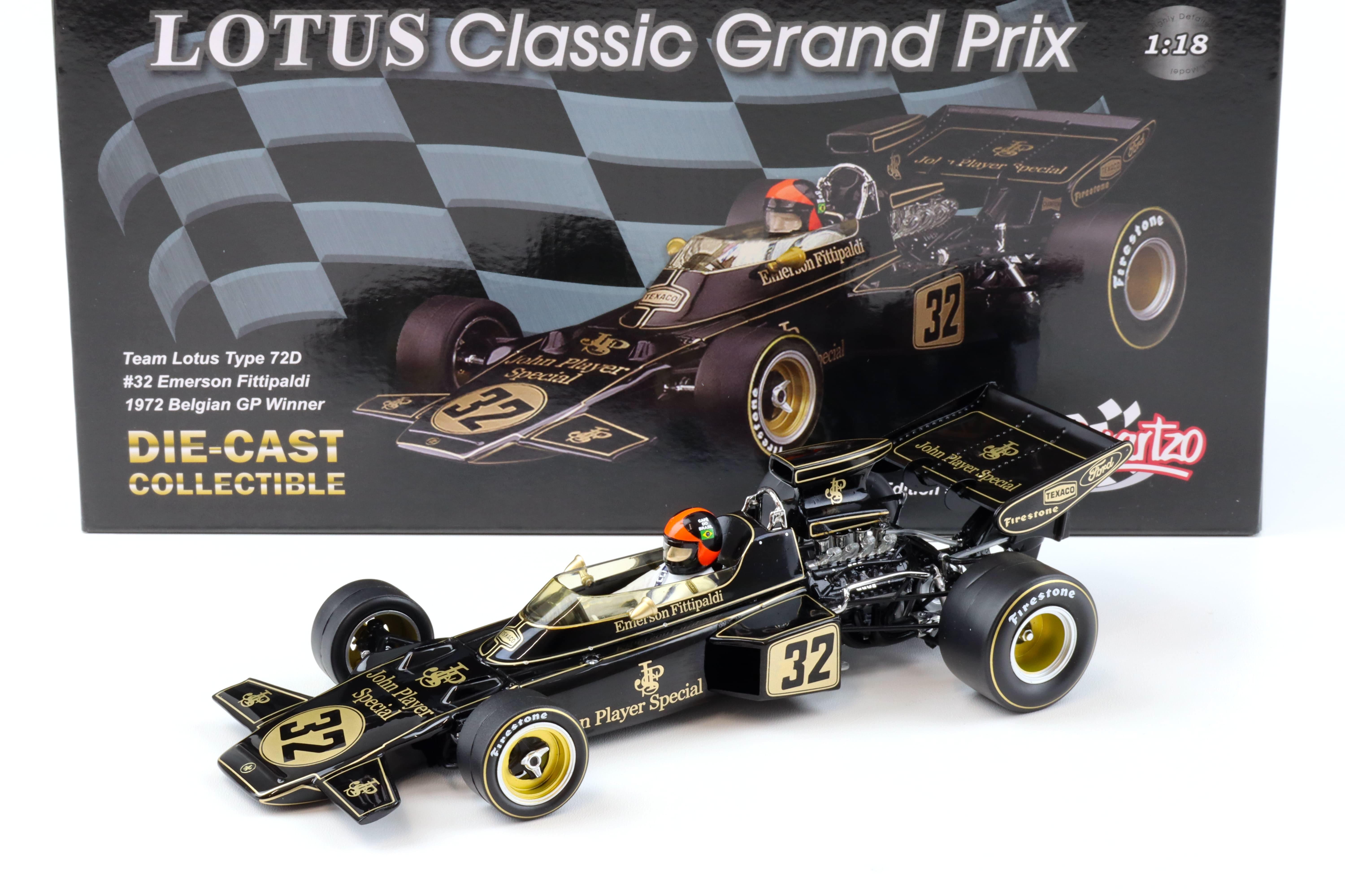 1:18 Quartzo Lotus Type 72D Emerson Fittipaldi #32 Belgian GP Winner 1972