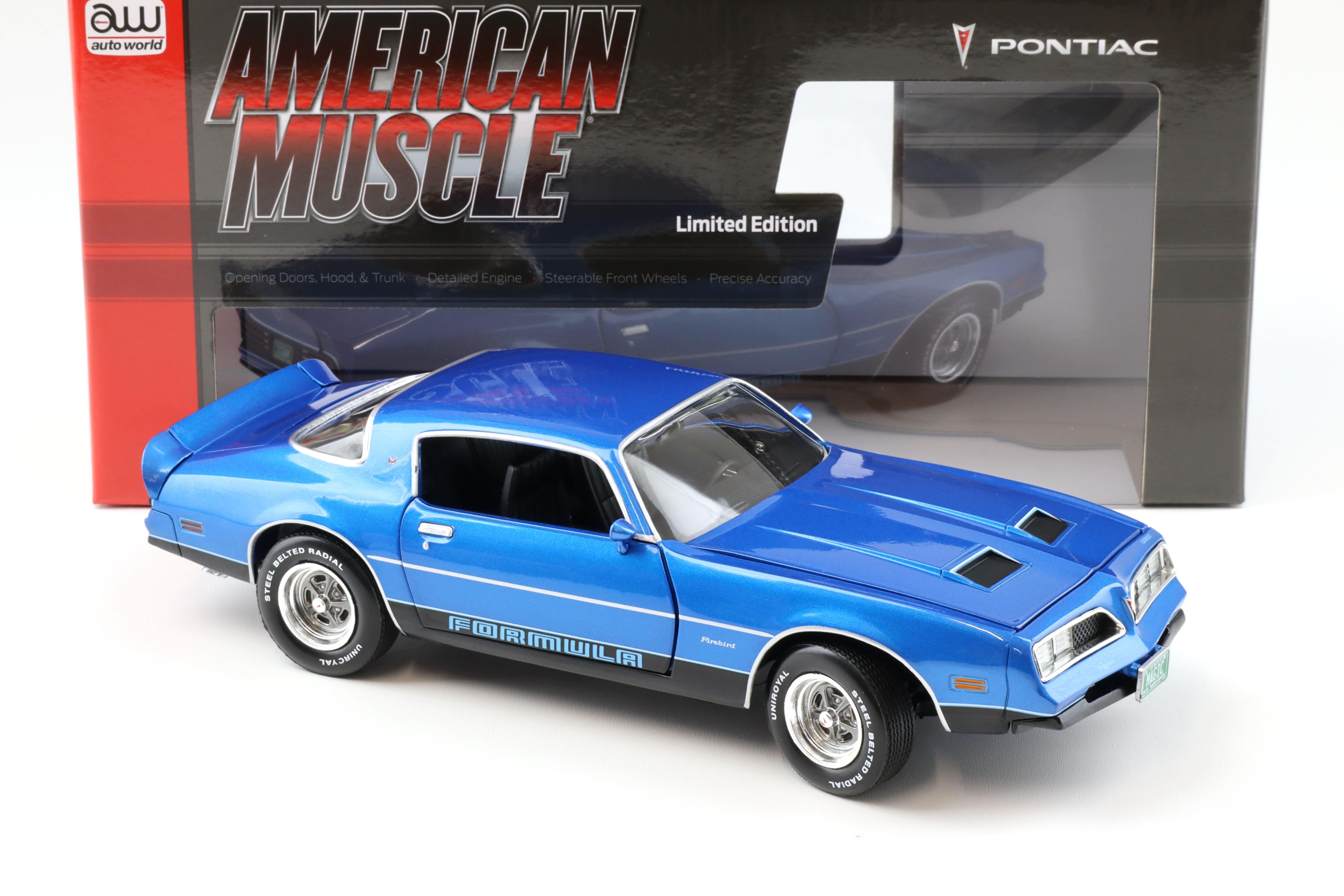 1:18 Auto World 1978 Pontiac Firebird Formula Martinique Blue metallic