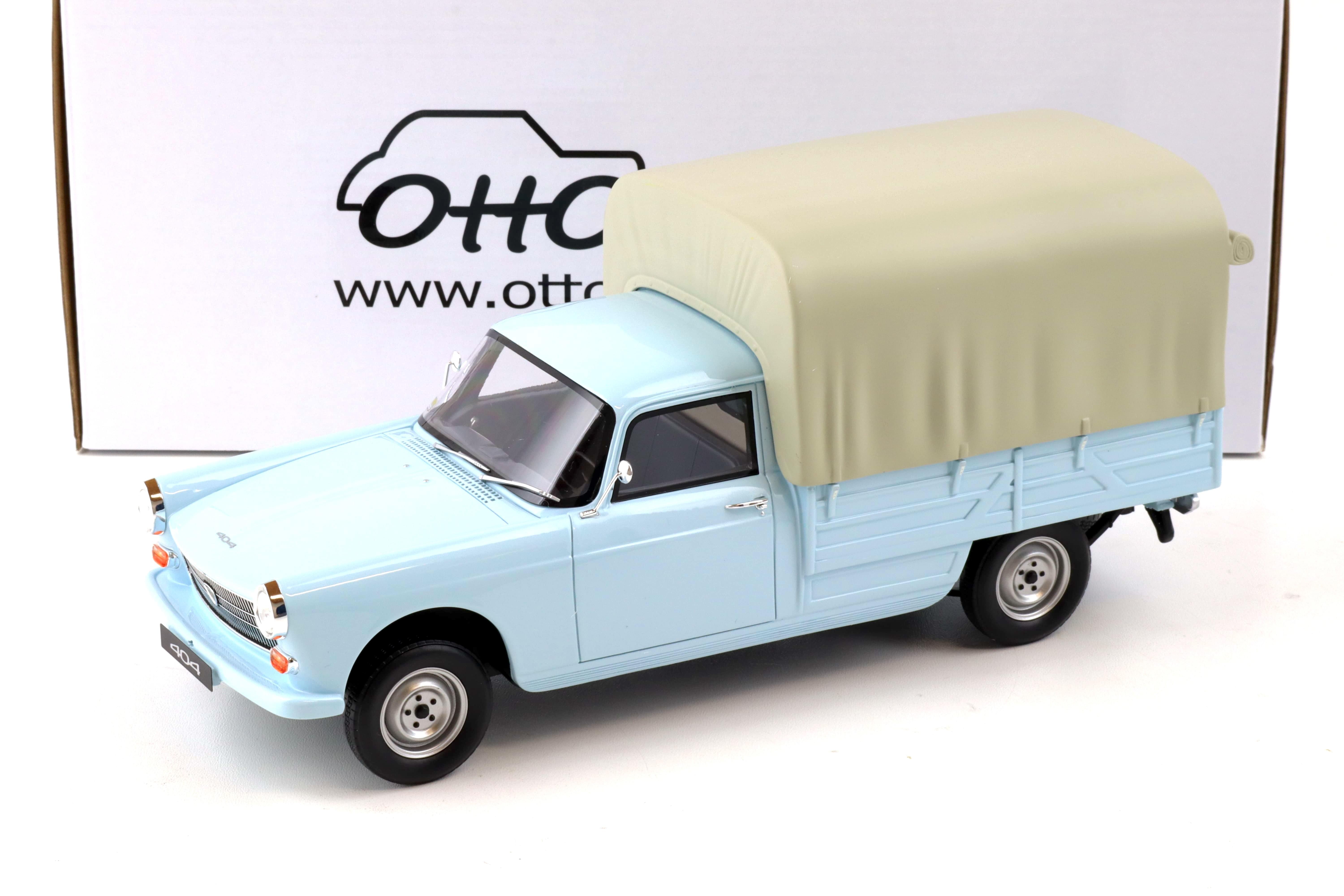 1:18 OTTO mobile OT1036 Peugeot 404 Pick-Up Bache blue 1967