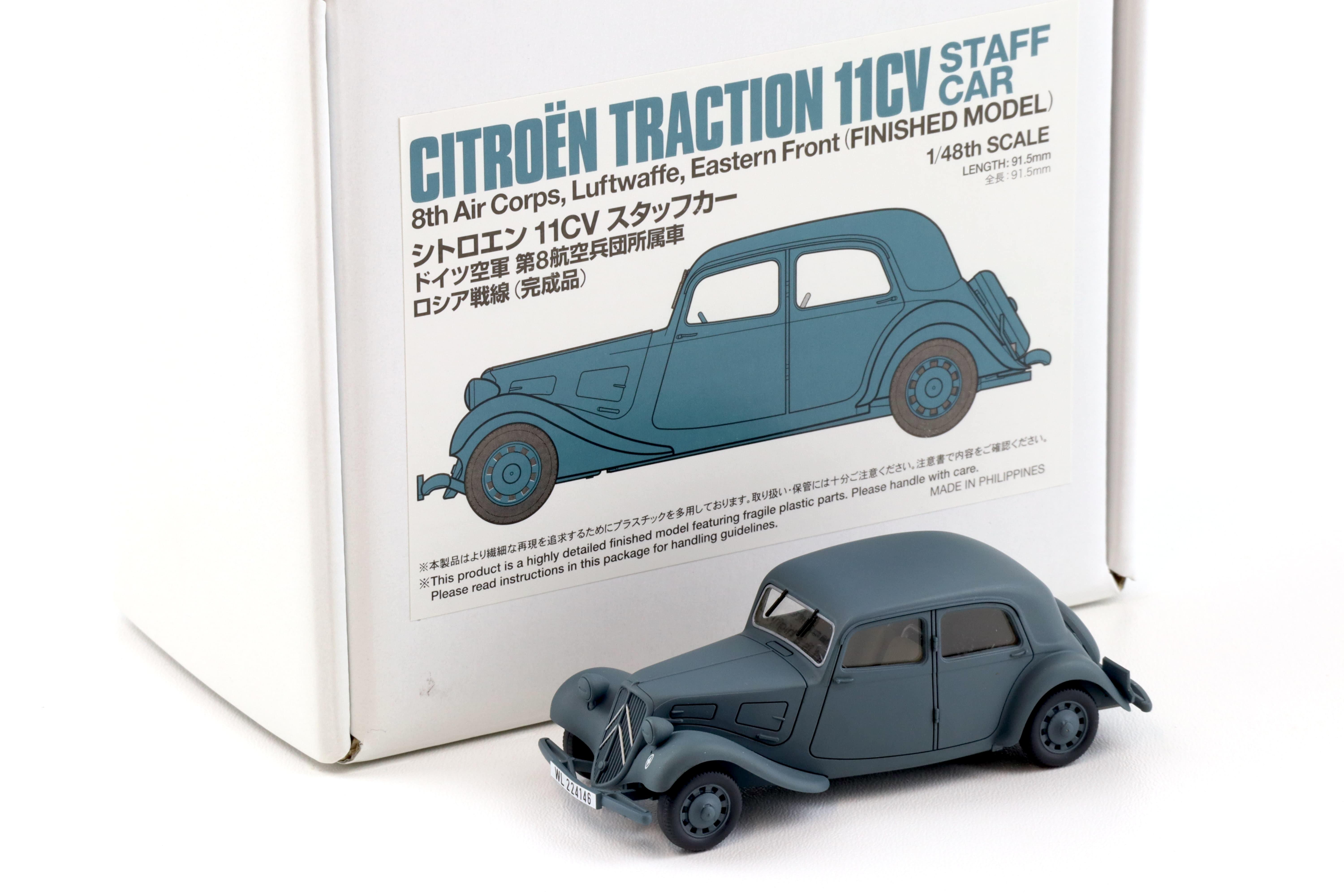 1:48 Ebbro X Tamiya Build Model Citroen Traction 11CV Staff Car 8th Air Corps Luftwaffe green