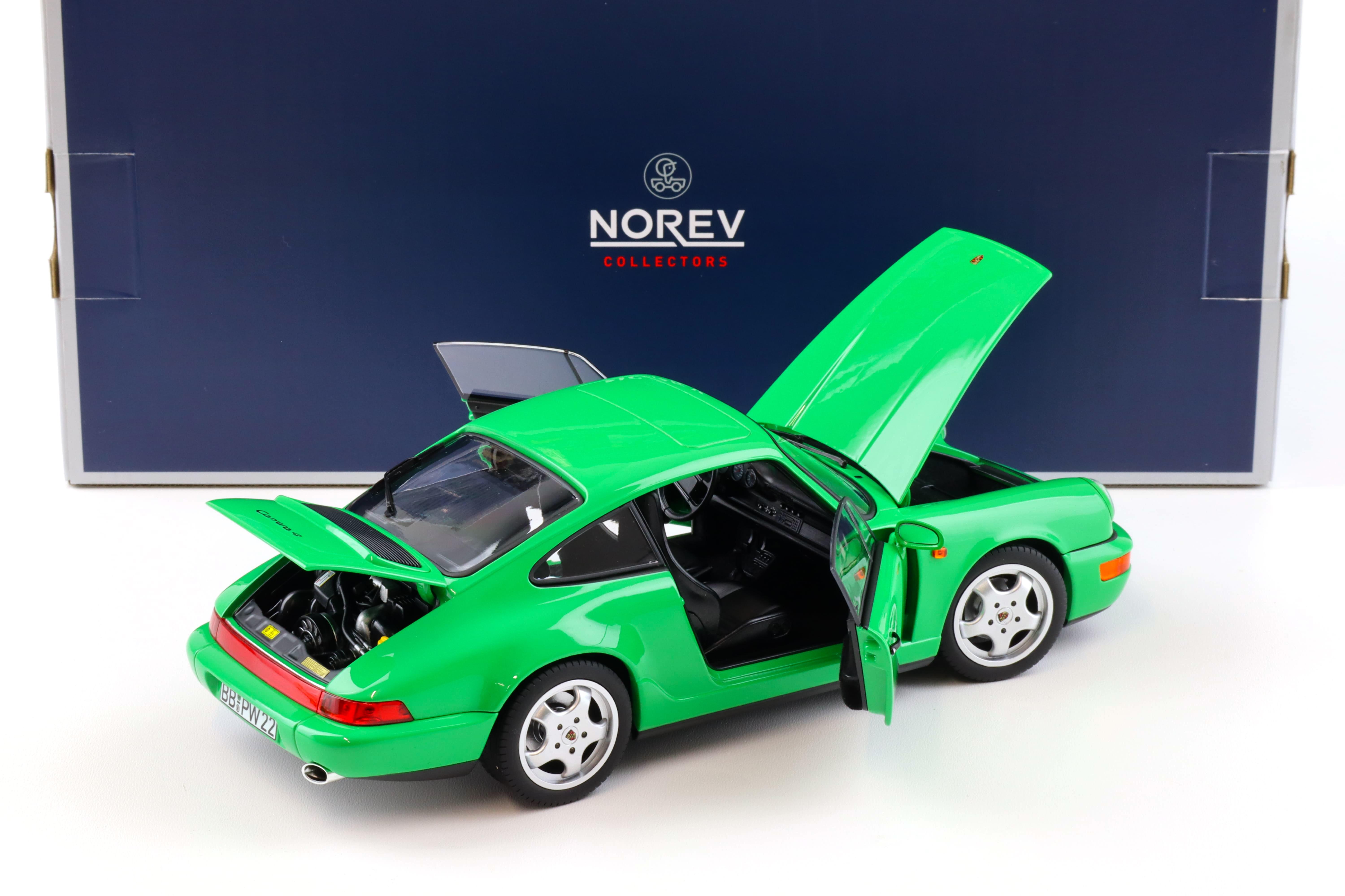 1:18 Norev Porsche 911 (964) Carrera 4 Coupe 1990 Signal green - Limited 504 pcs.