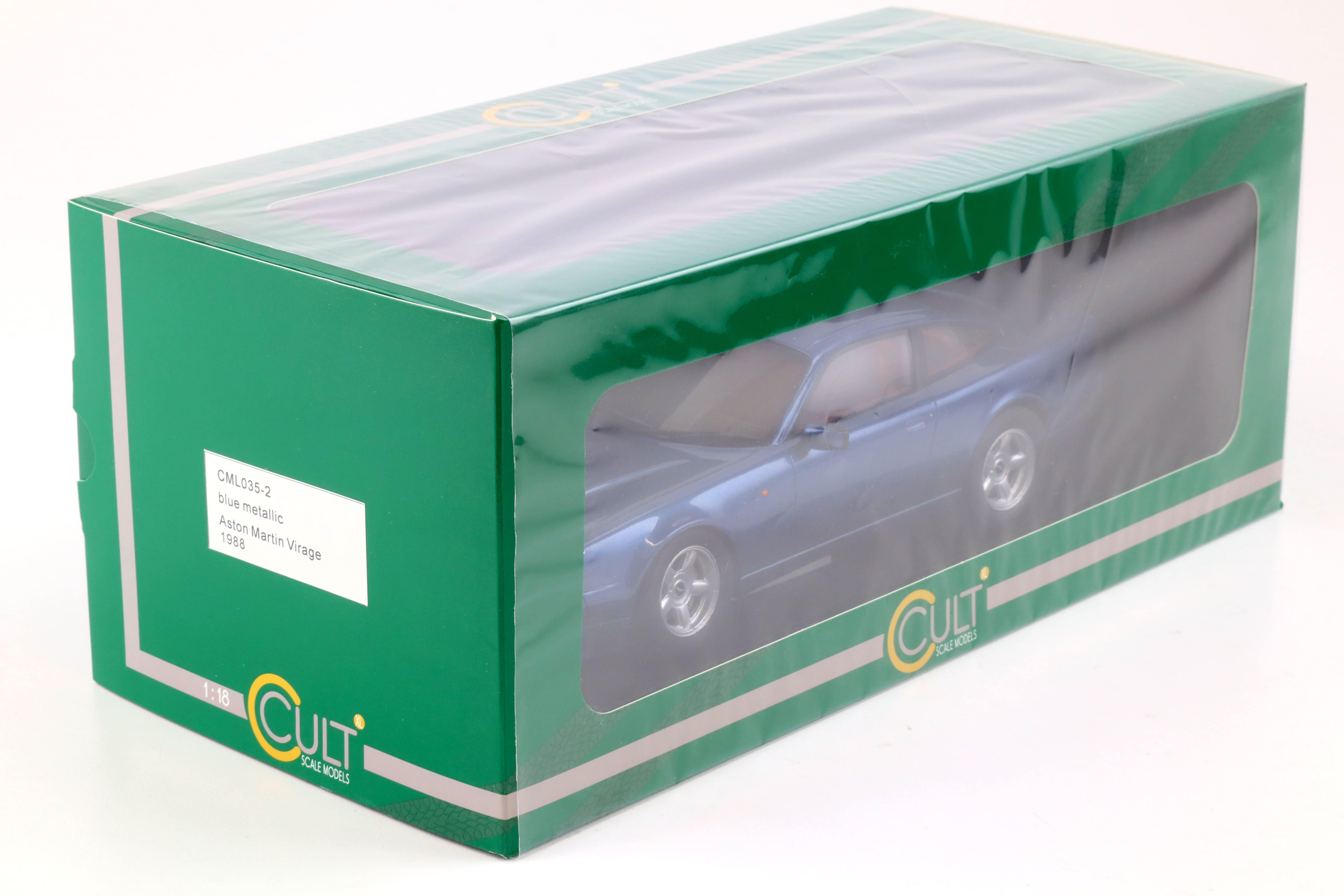 1:18 Cult Scale Models Aston Martin Virage Coupe 1988 blue metallic