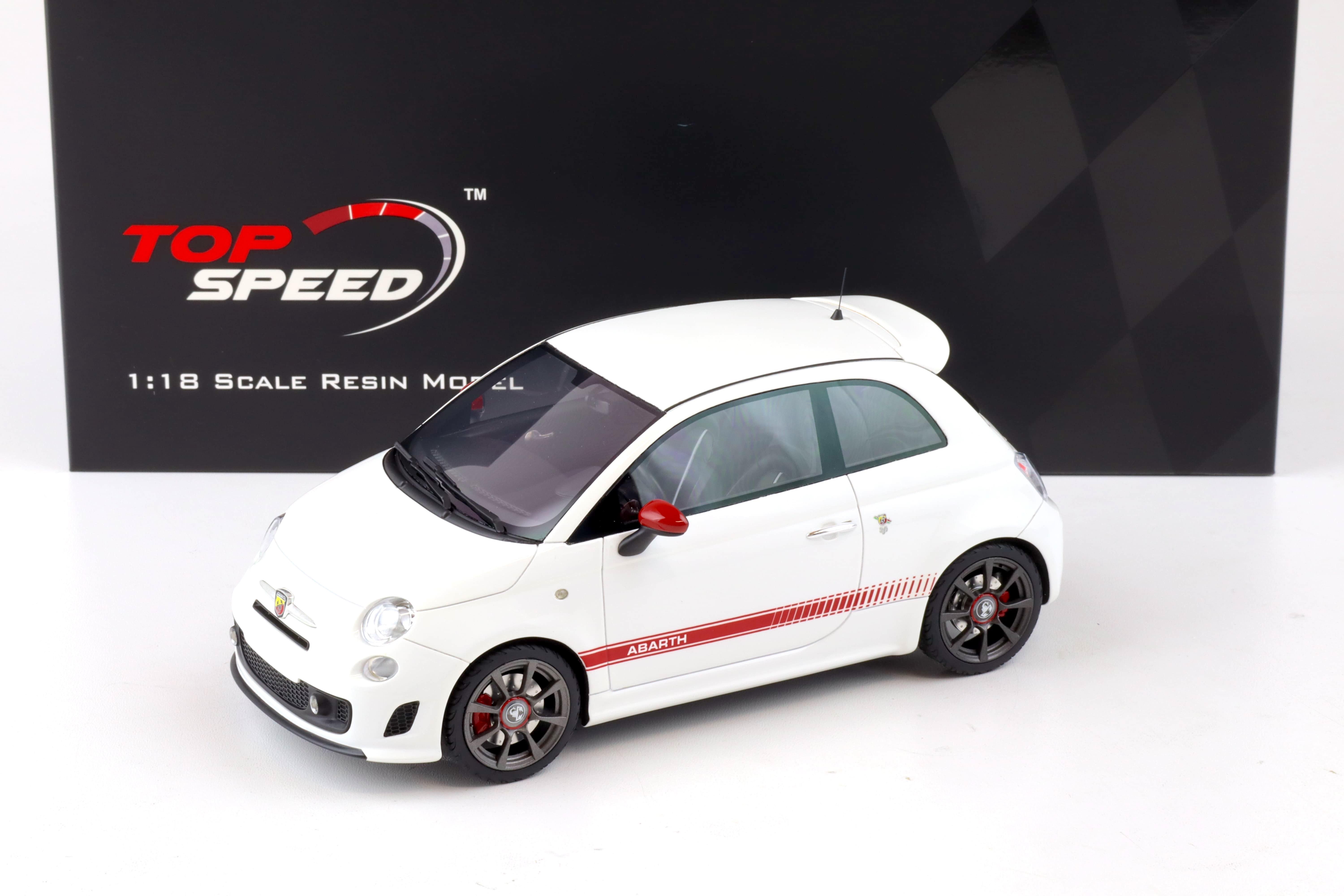 1:18 Top Speed Abarth 595 Gara white/ red TS0397