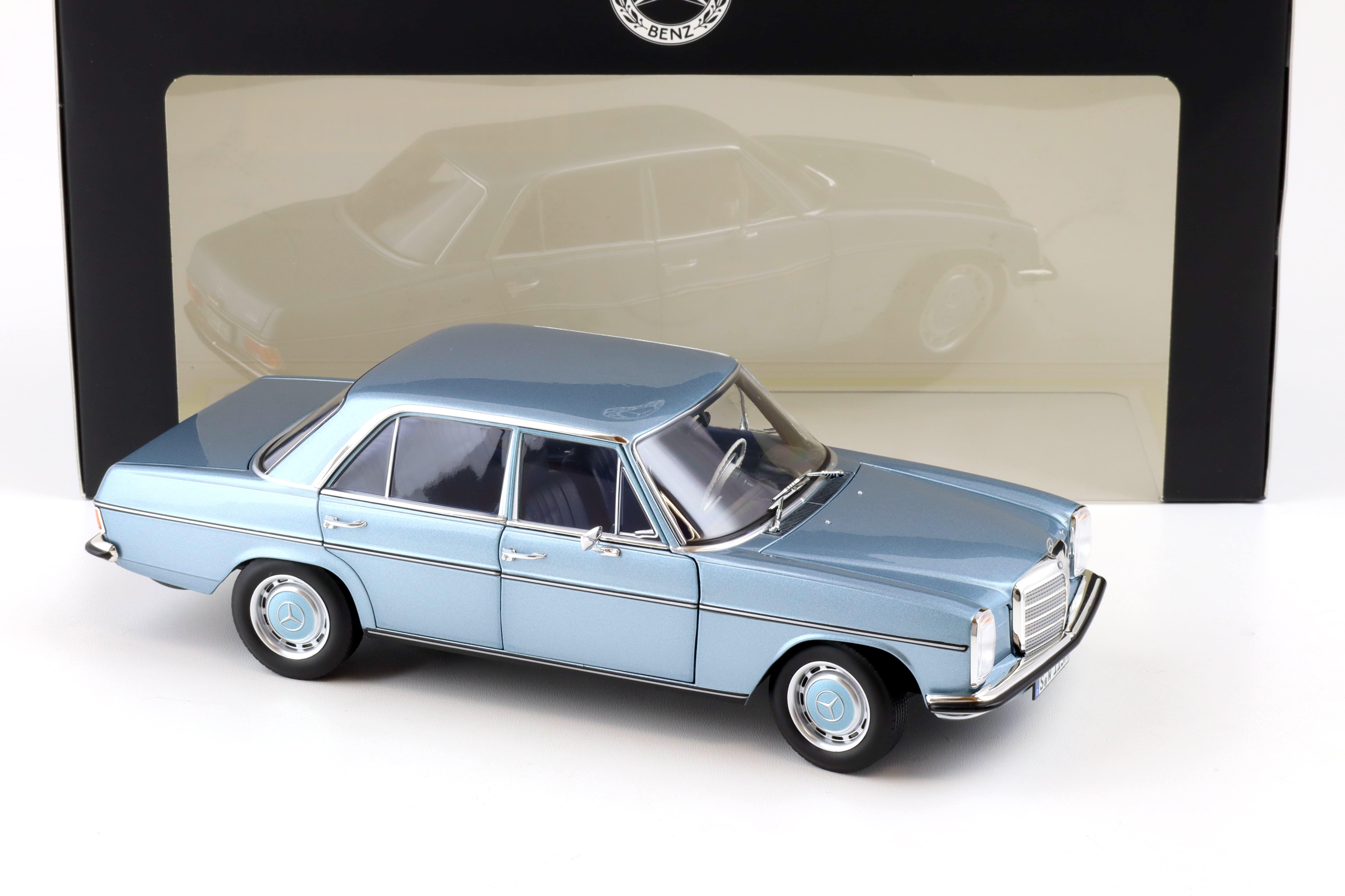 1:18 Norev Mercedes 200 Strich-Acht /8 W115 Limousine grey blue DEALER VERSION