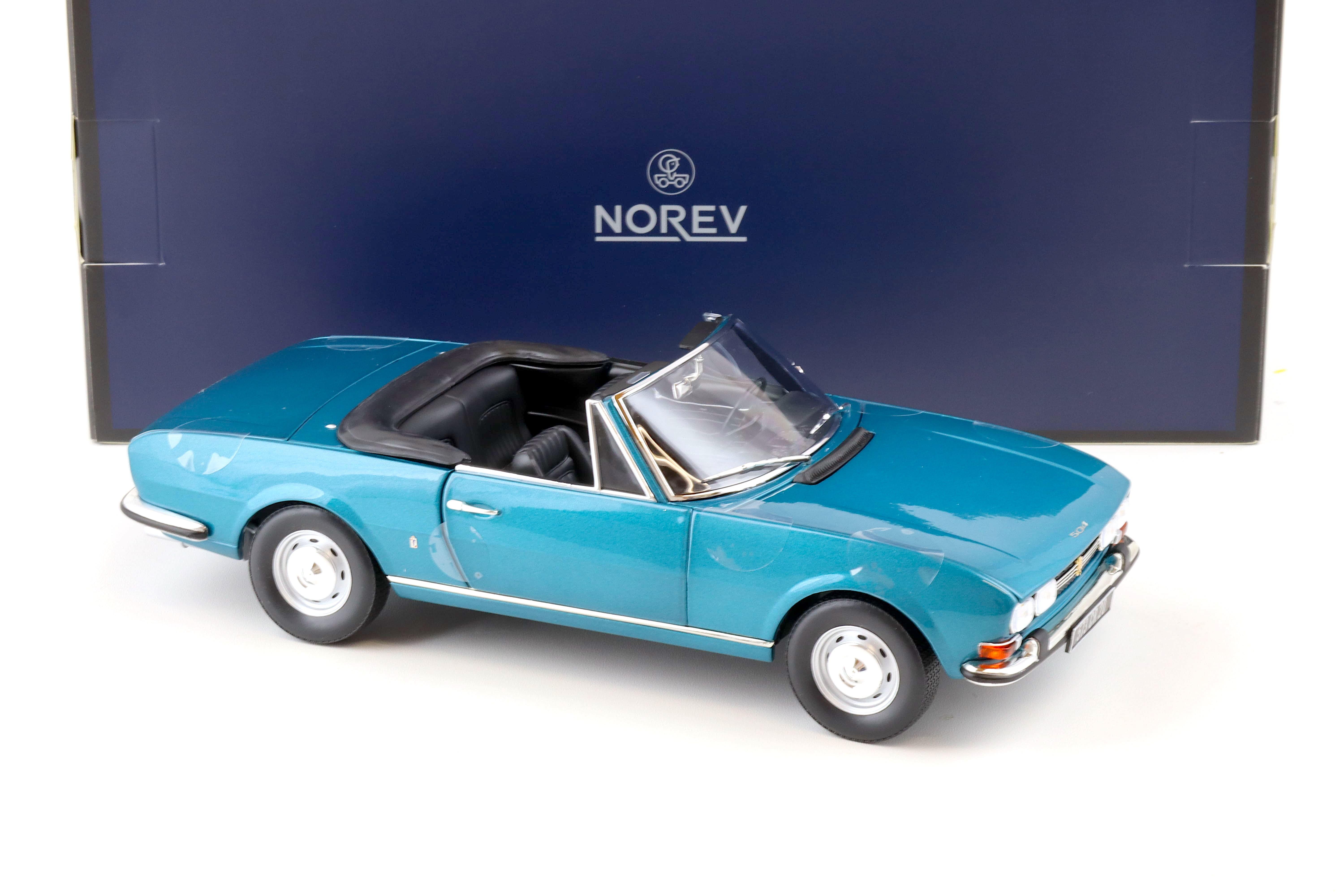 1:18 Norev Peugeot 504 Cabriolet 1969 metallic blue - Limited 250 pcs.