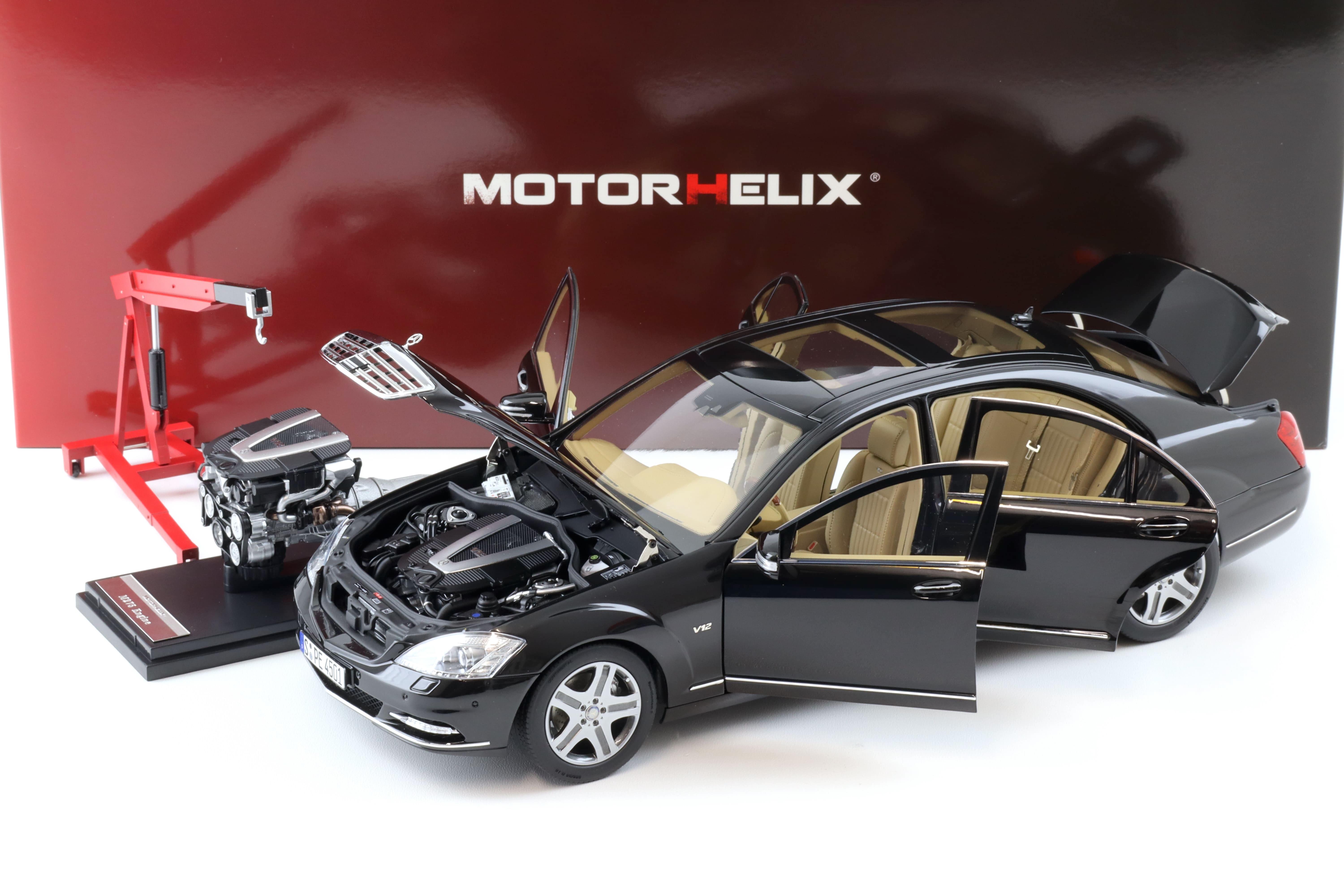 1:18 Motorhelix Mercedes S-Class S600L W221 Limousine Obsidian black M82204