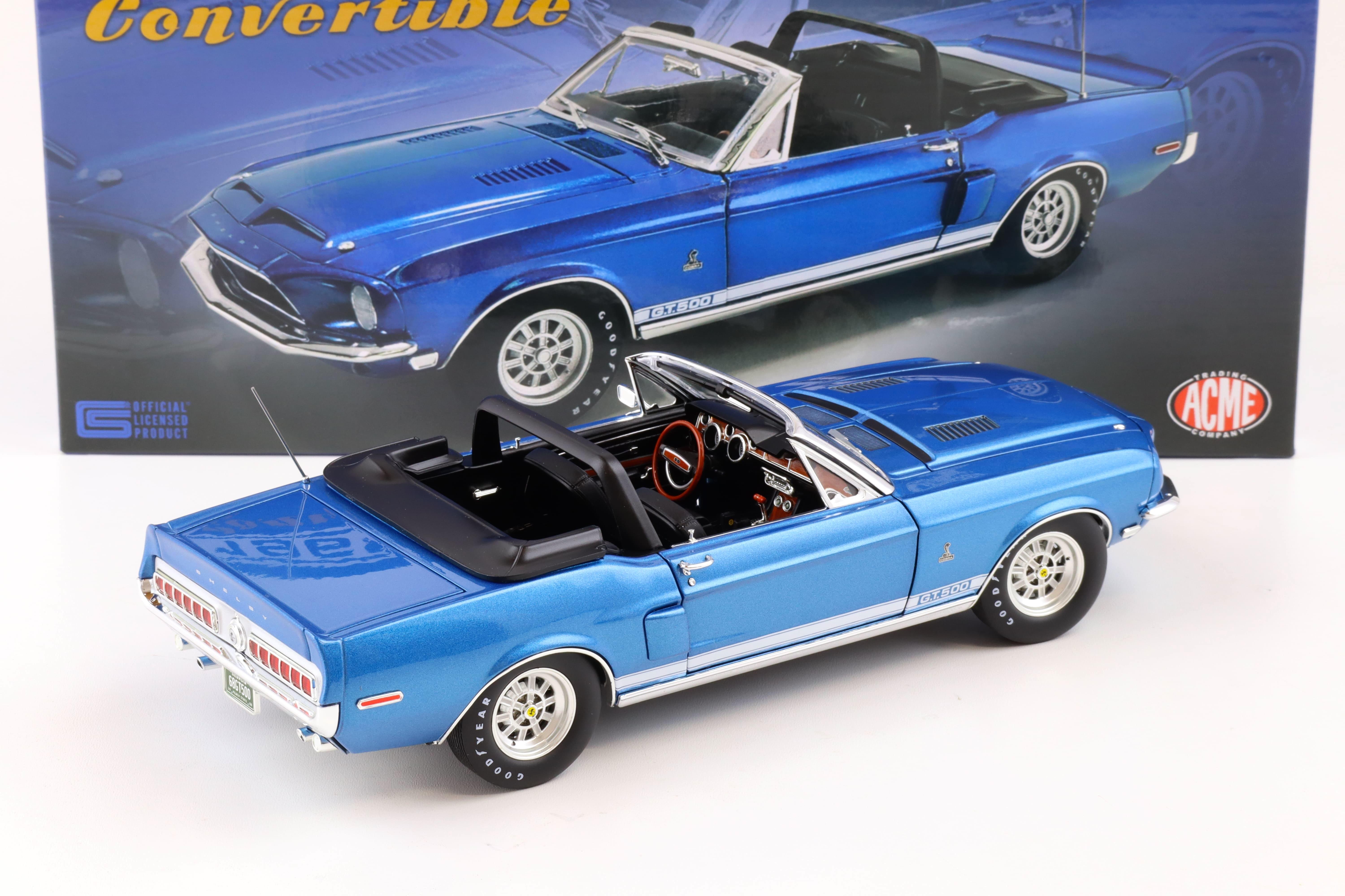 1:18 ACME 1968 Shelby GT500 Convertible blue metallic with white Top