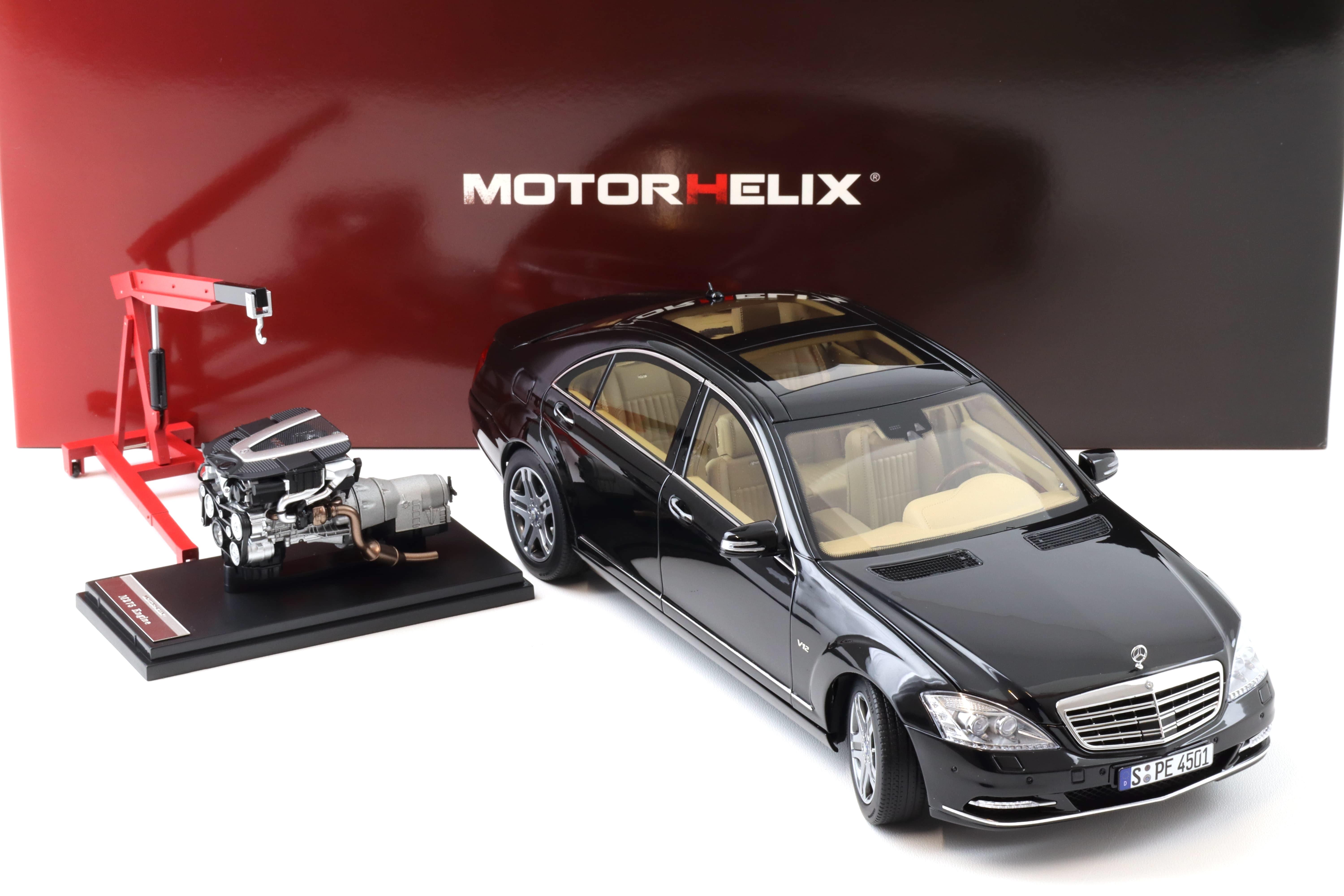 1:18 Motorhelix Mercedes S-Class S600L W221 Limousine Obsidian black M82204