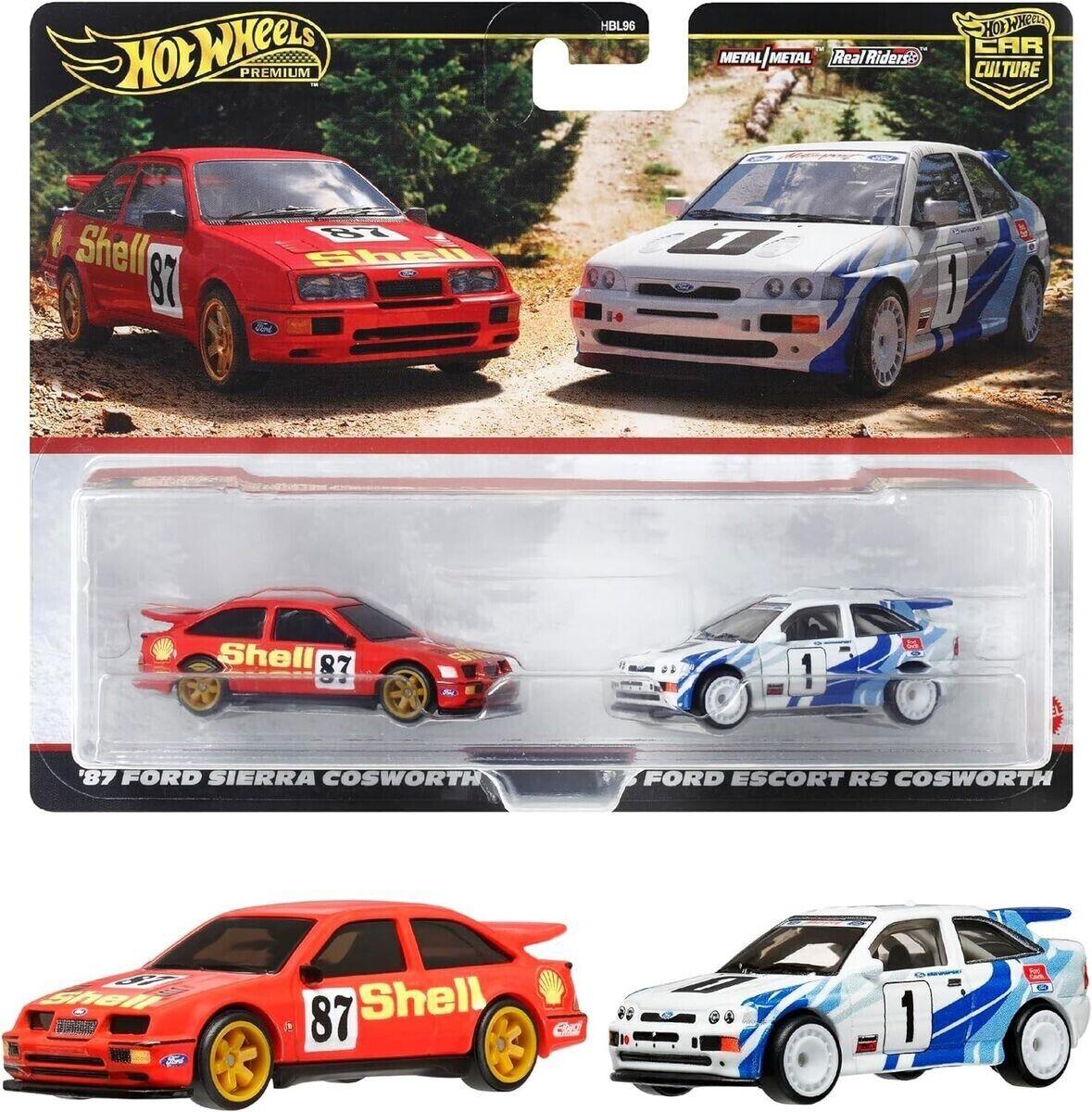 1:64 Hot Wheels 2024 Premium 2-Pack Ford Sierra Cosworth + Ford Escort RS 979L