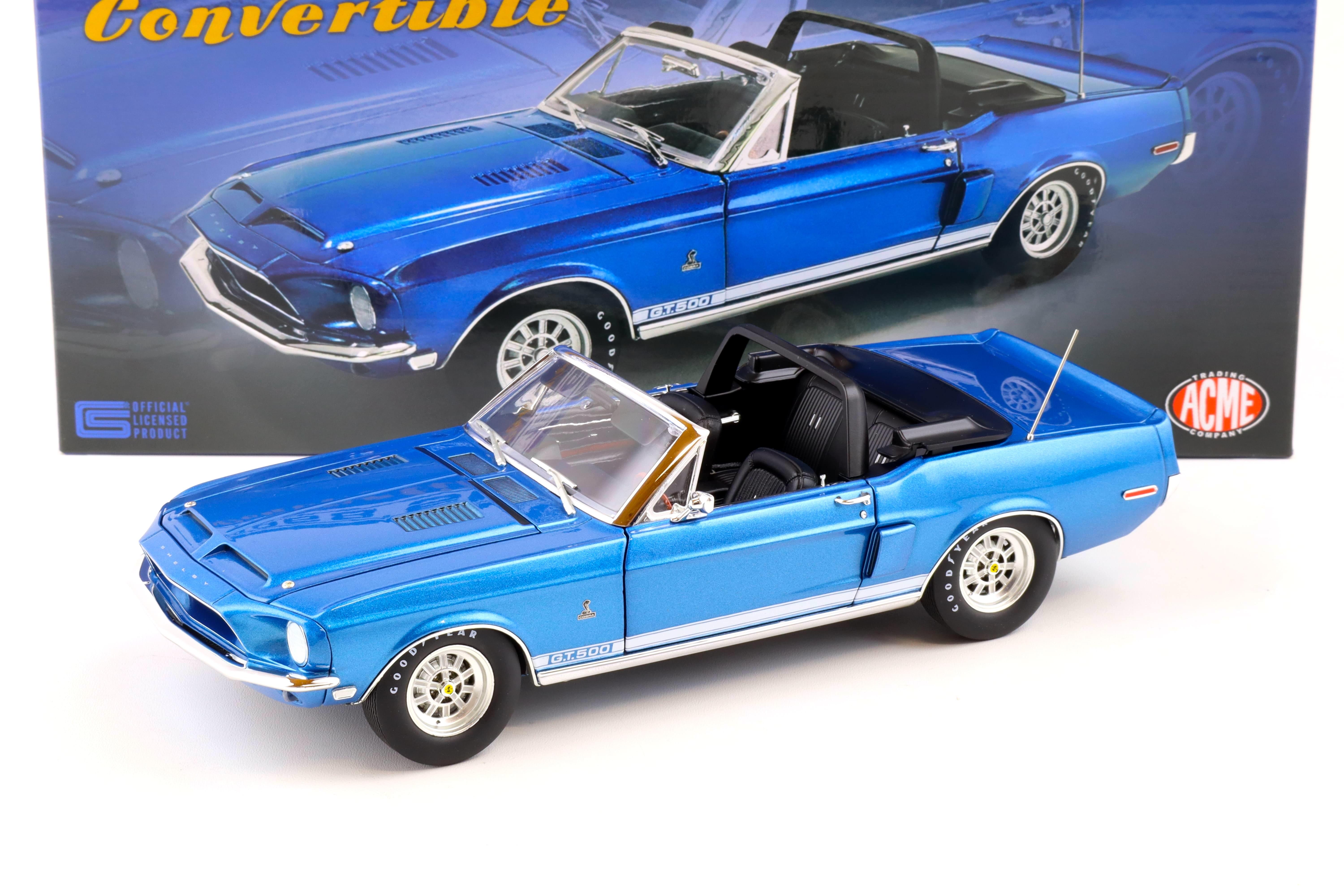 1:18 ACME 1968 Shelby GT500 Convertible blue metallic with white Top