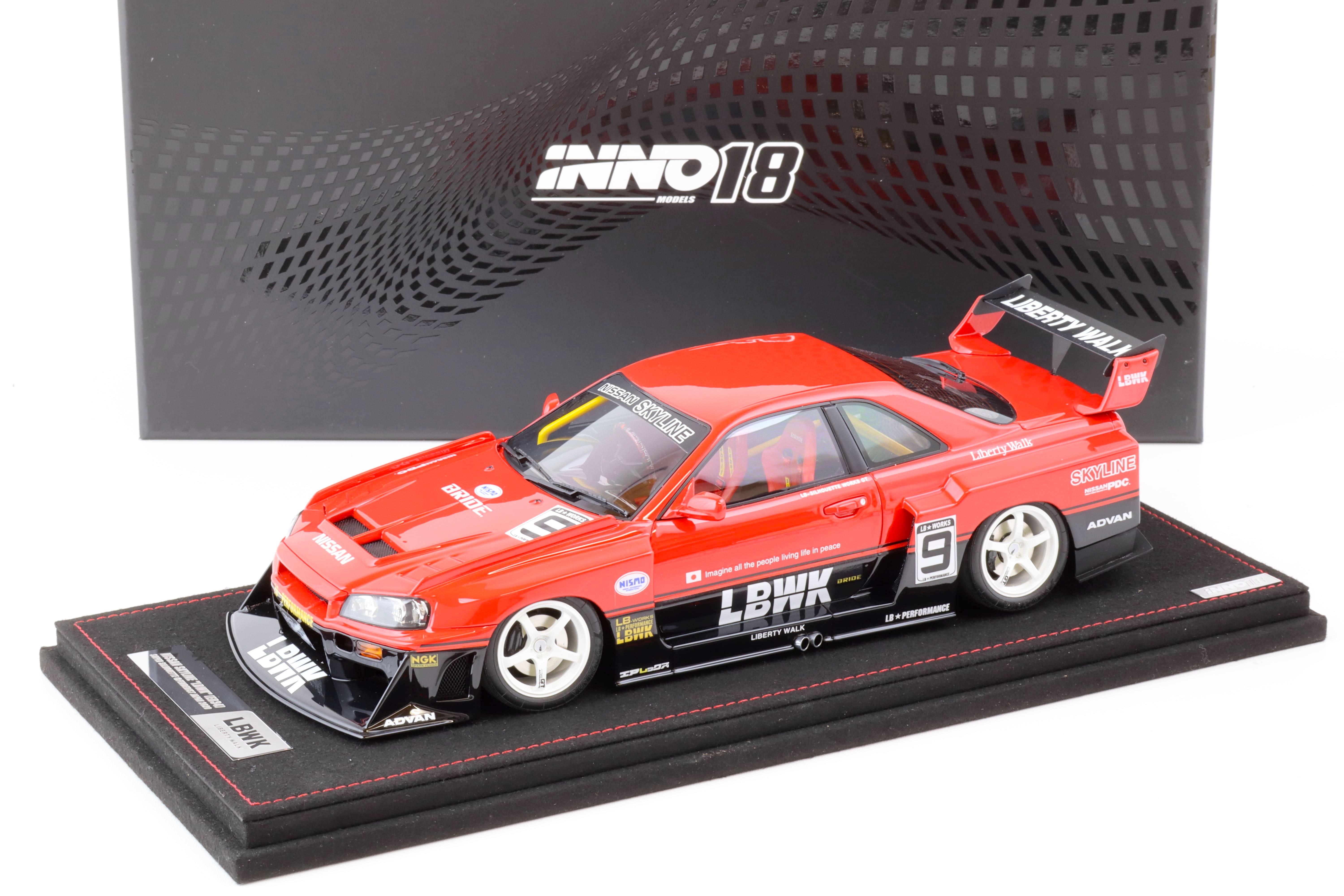 1:18 INNO Models Nissan Skyline GT-R (R34) LBWK Super Silhouette Fenderist Japan 2020